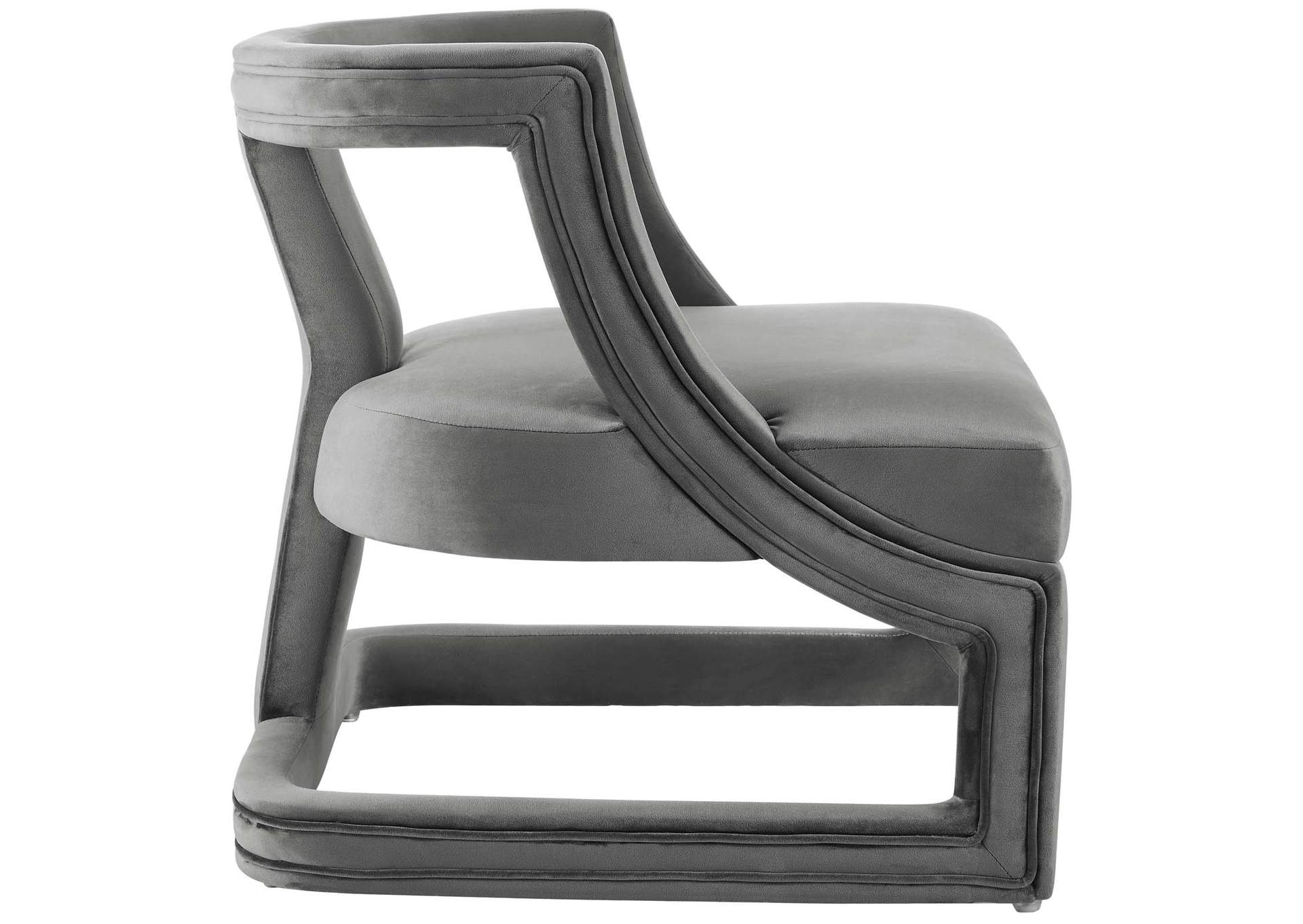 Gray Requisite Accent Lounge Performance Velvet Arm Chair,Modway