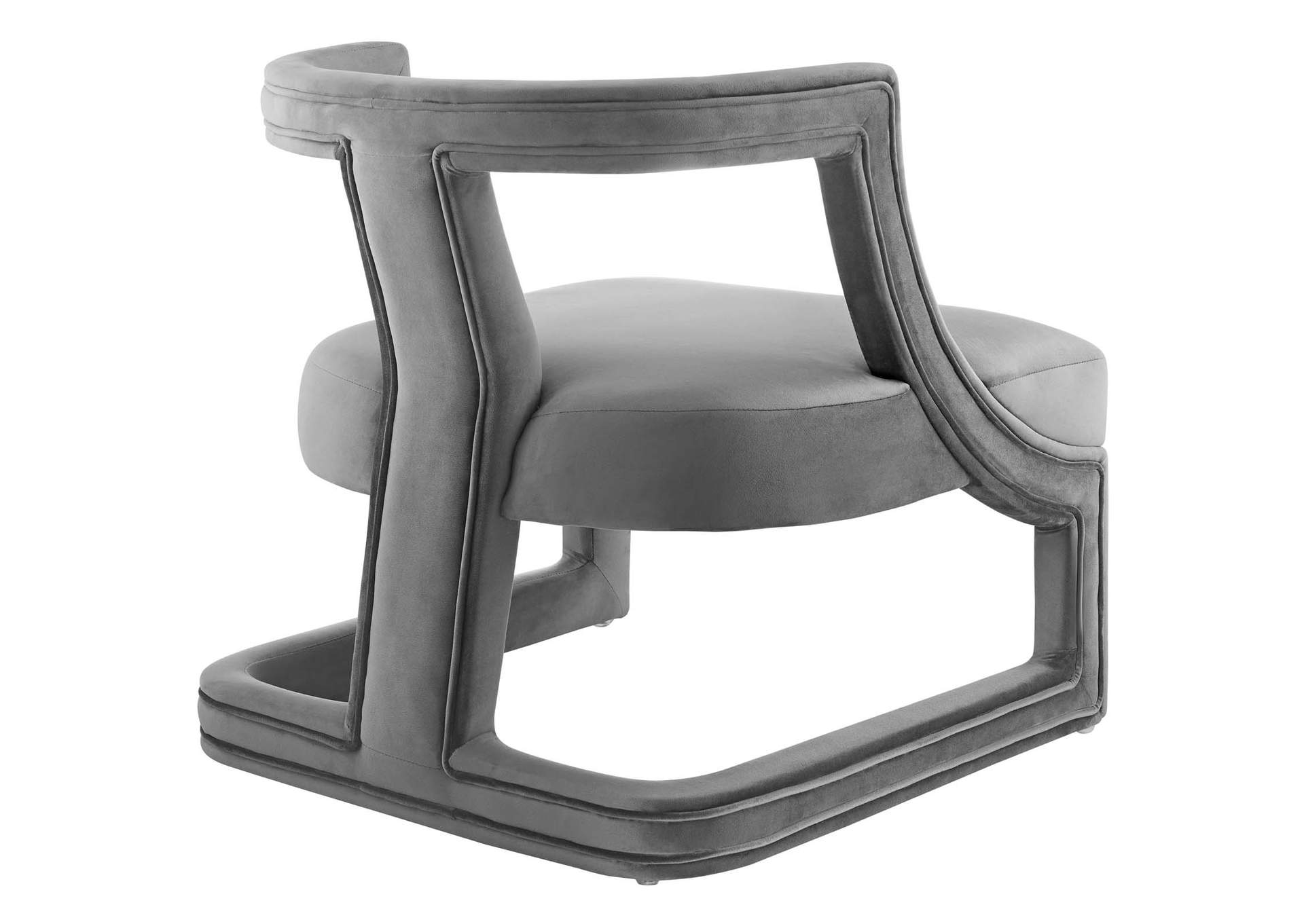 Gray Requisite Accent Lounge Performance Velvet Arm Chair,Modway