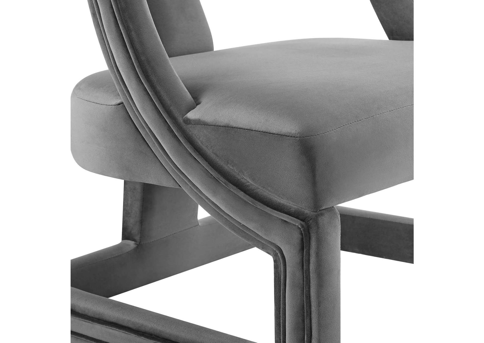 Gray Requisite Accent Lounge Performance Velvet Arm Chair,Modway