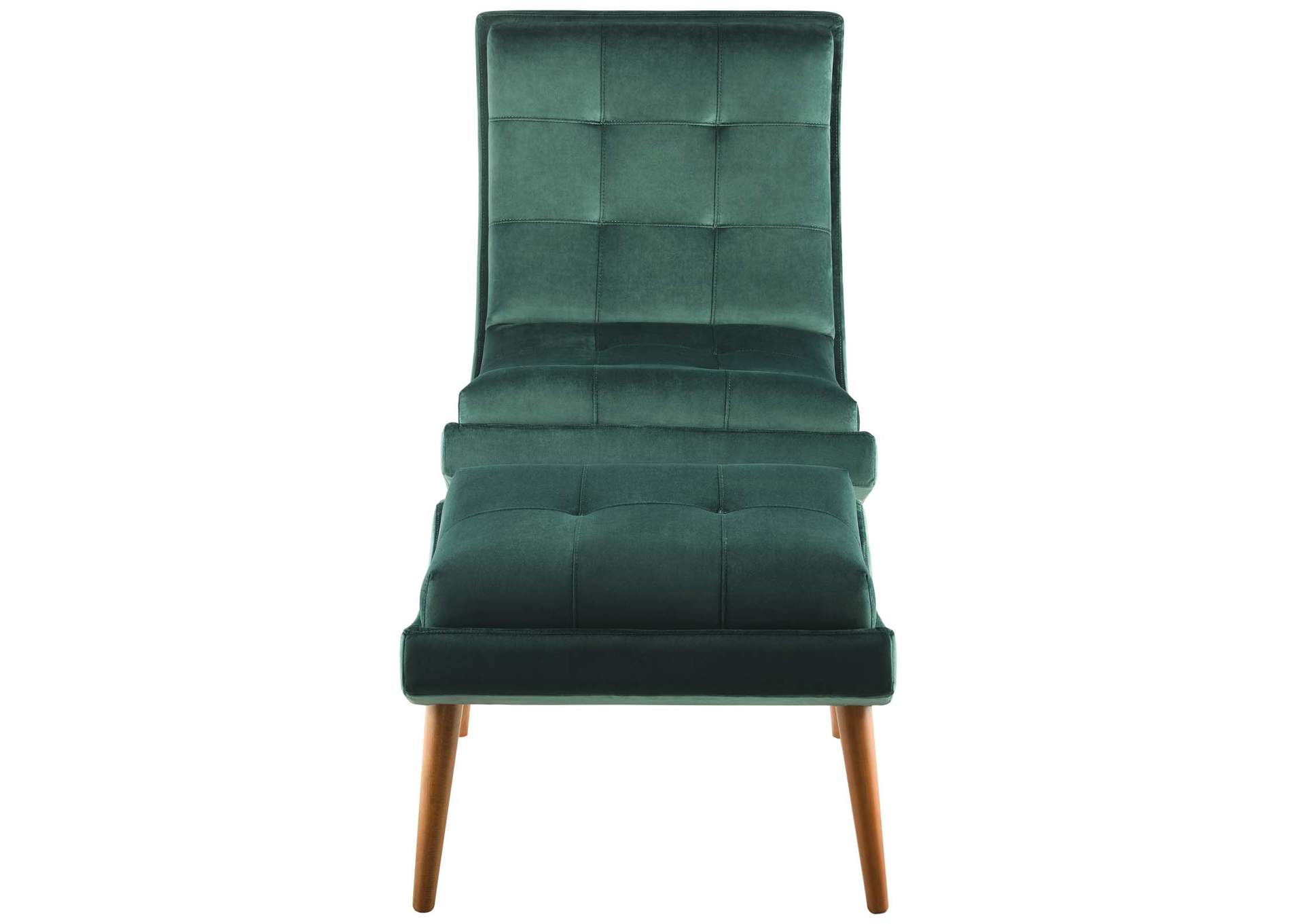 Green Ramp Upholstered Performance Velvet Lounge Chair and Ottoman Set,Modway