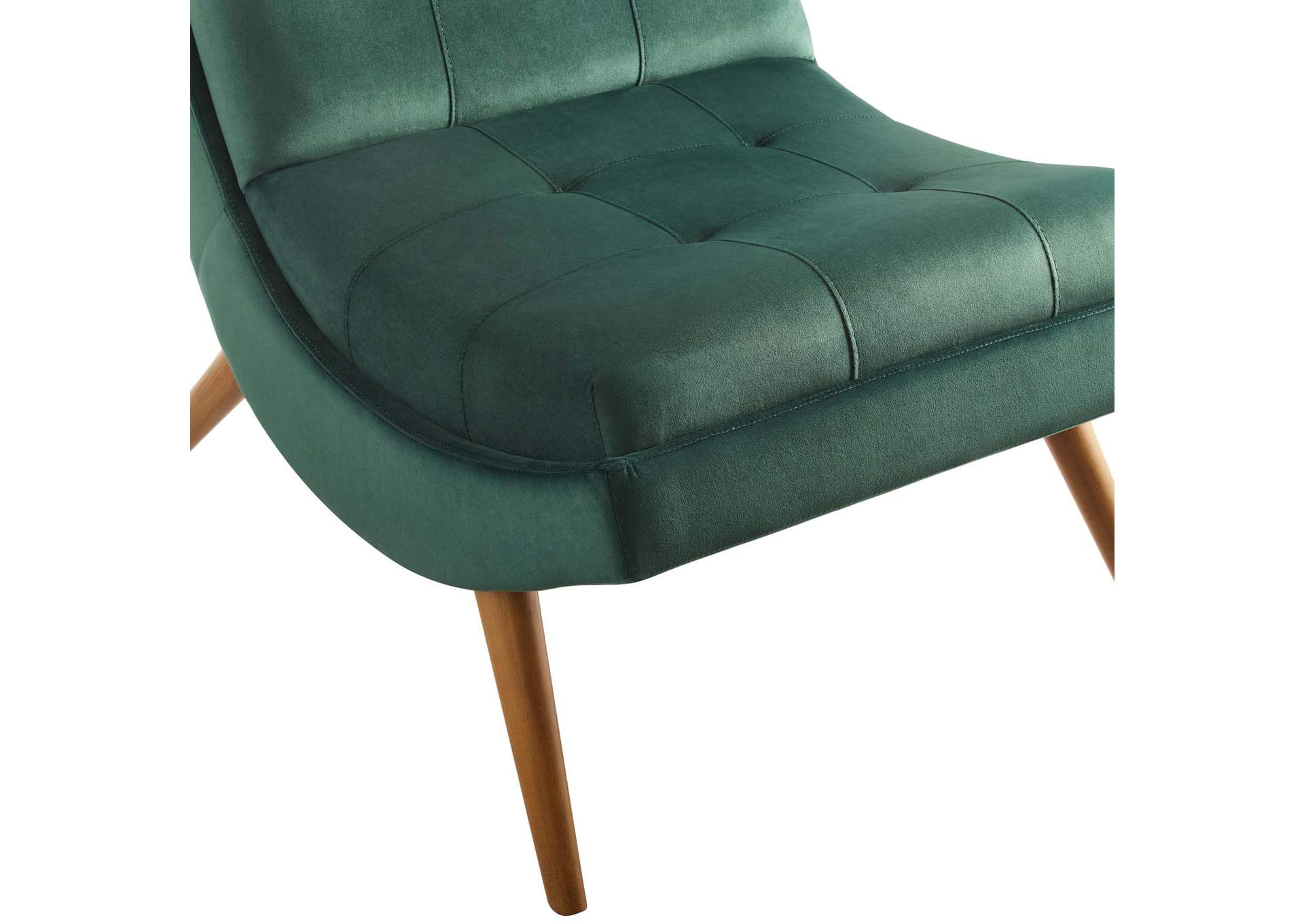 Green Ramp Upholstered Performance Velvet Lounge Chair and Ottoman Set,Modway