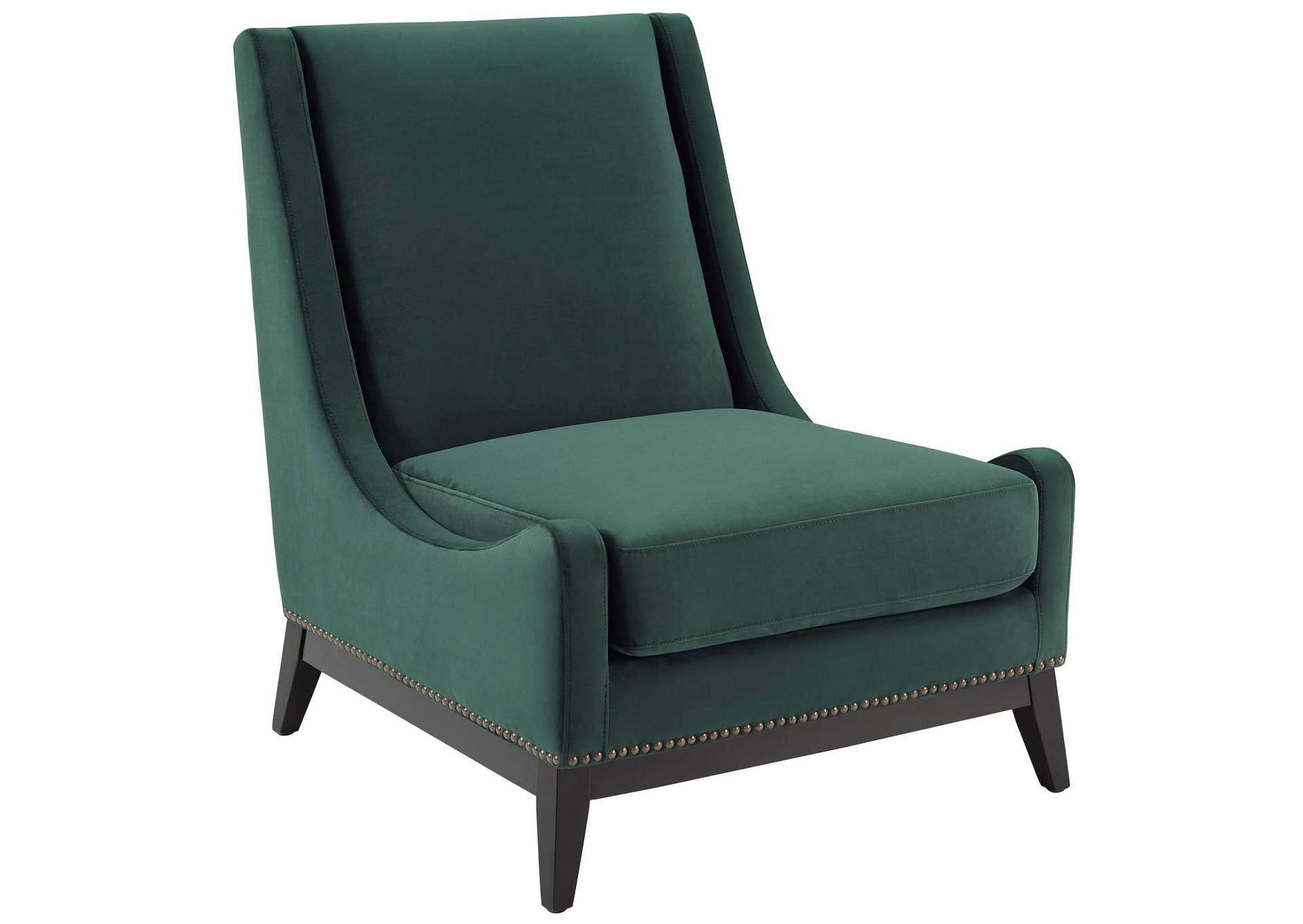 Green Confident Accent Upholstered Performance Velvet Lounge Chair,Modway