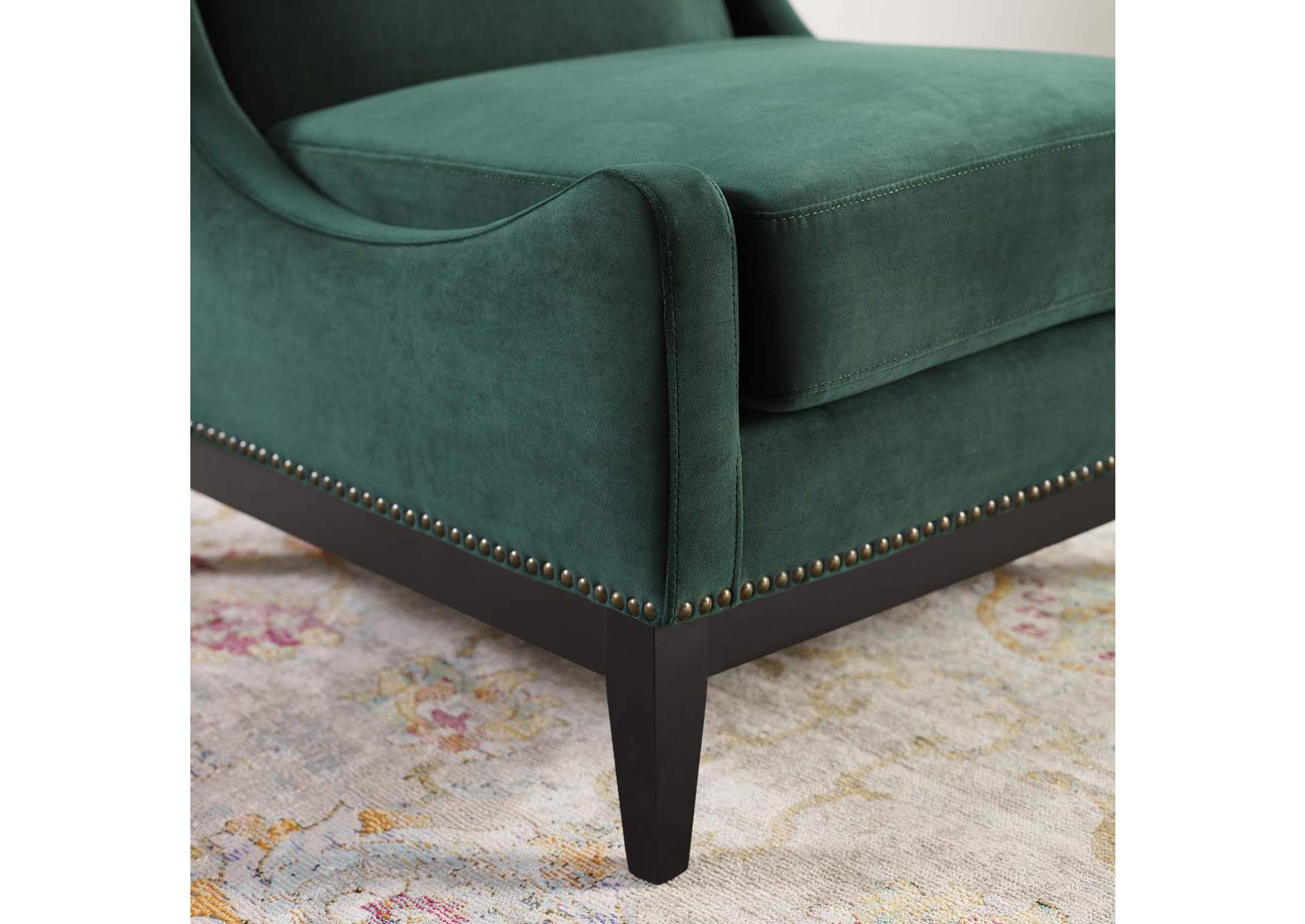 Green Confident Accent Upholstered Performance Velvet Lounge Chair,Modway