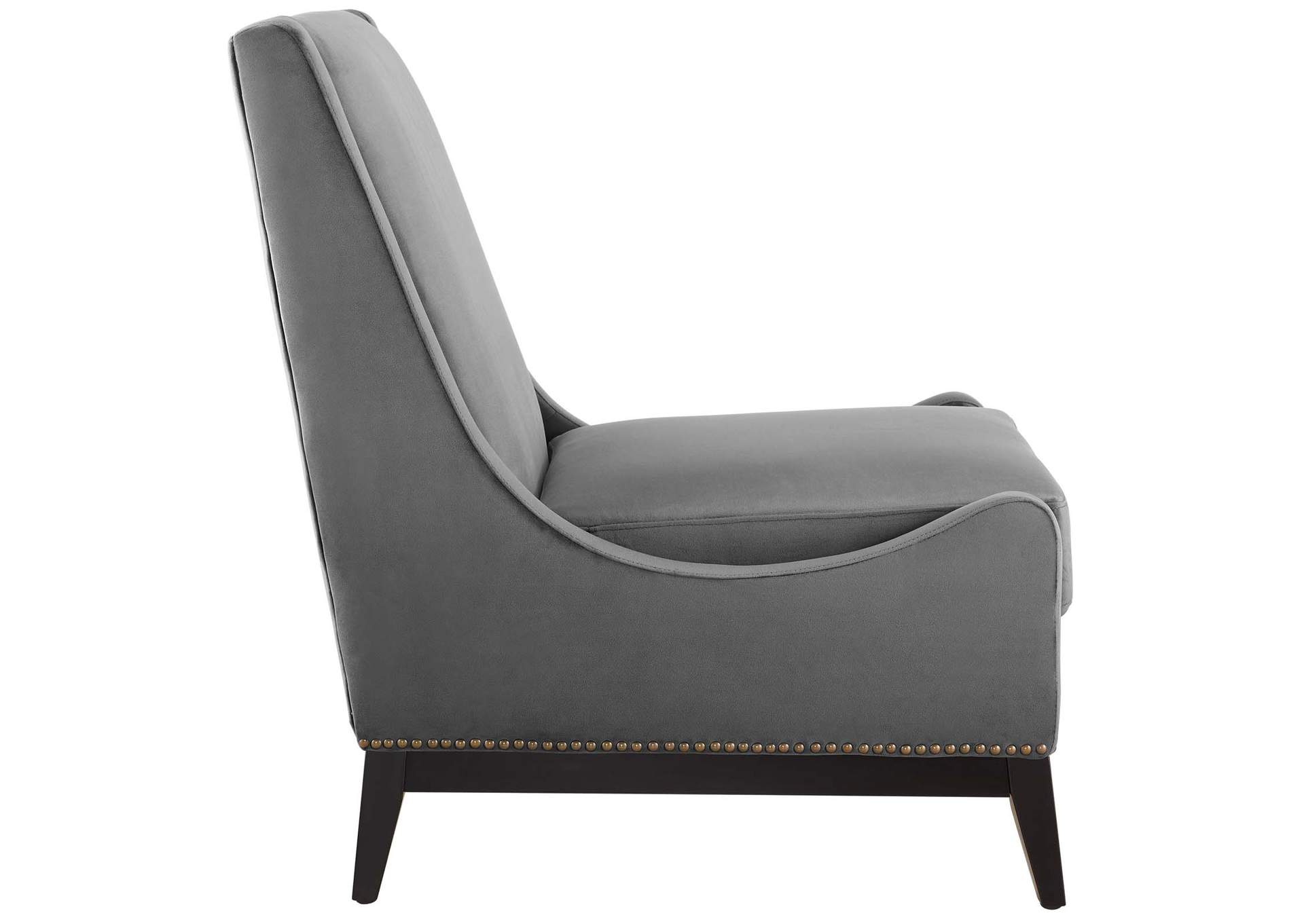 Gray Confident Accent Upholstered Performance Velvet Lounge Chair,Modway