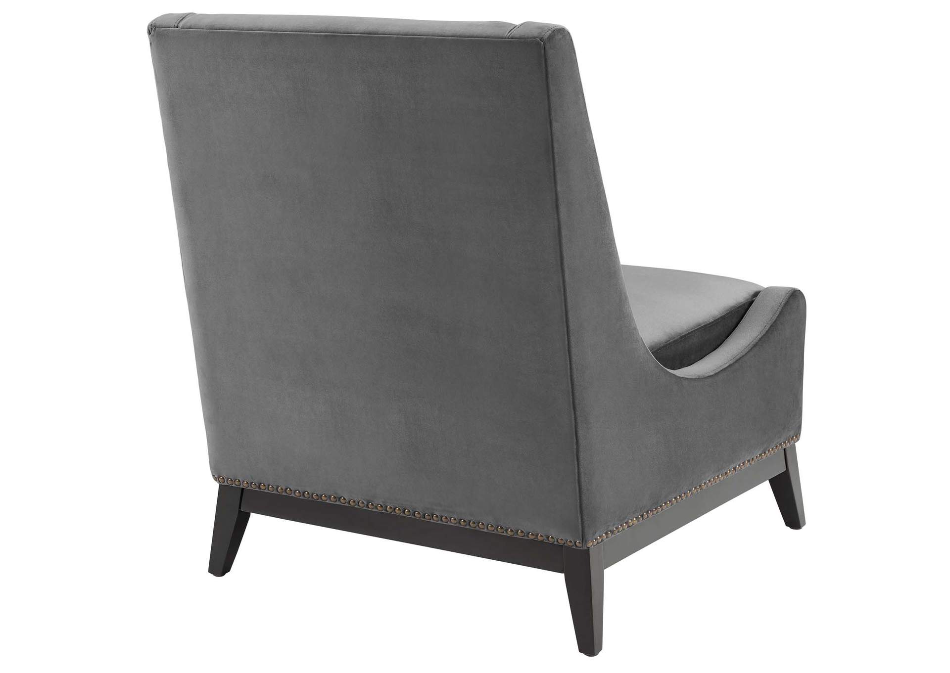 Gray Confident Accent Upholstered Performance Velvet Lounge Chair,Modway