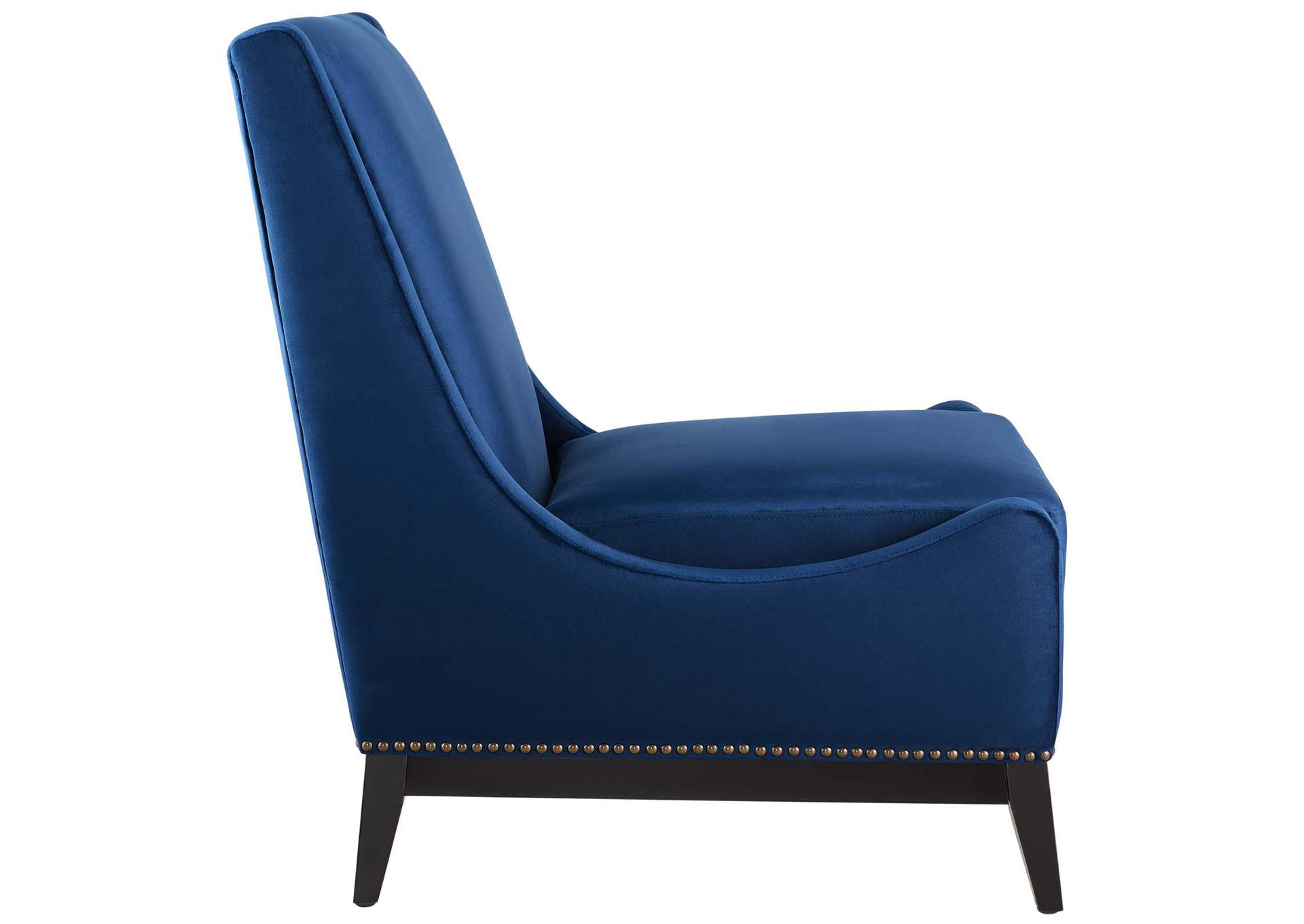 Navy Confident Accent Upholstered Performance Velvet Lounge Chair,Modway