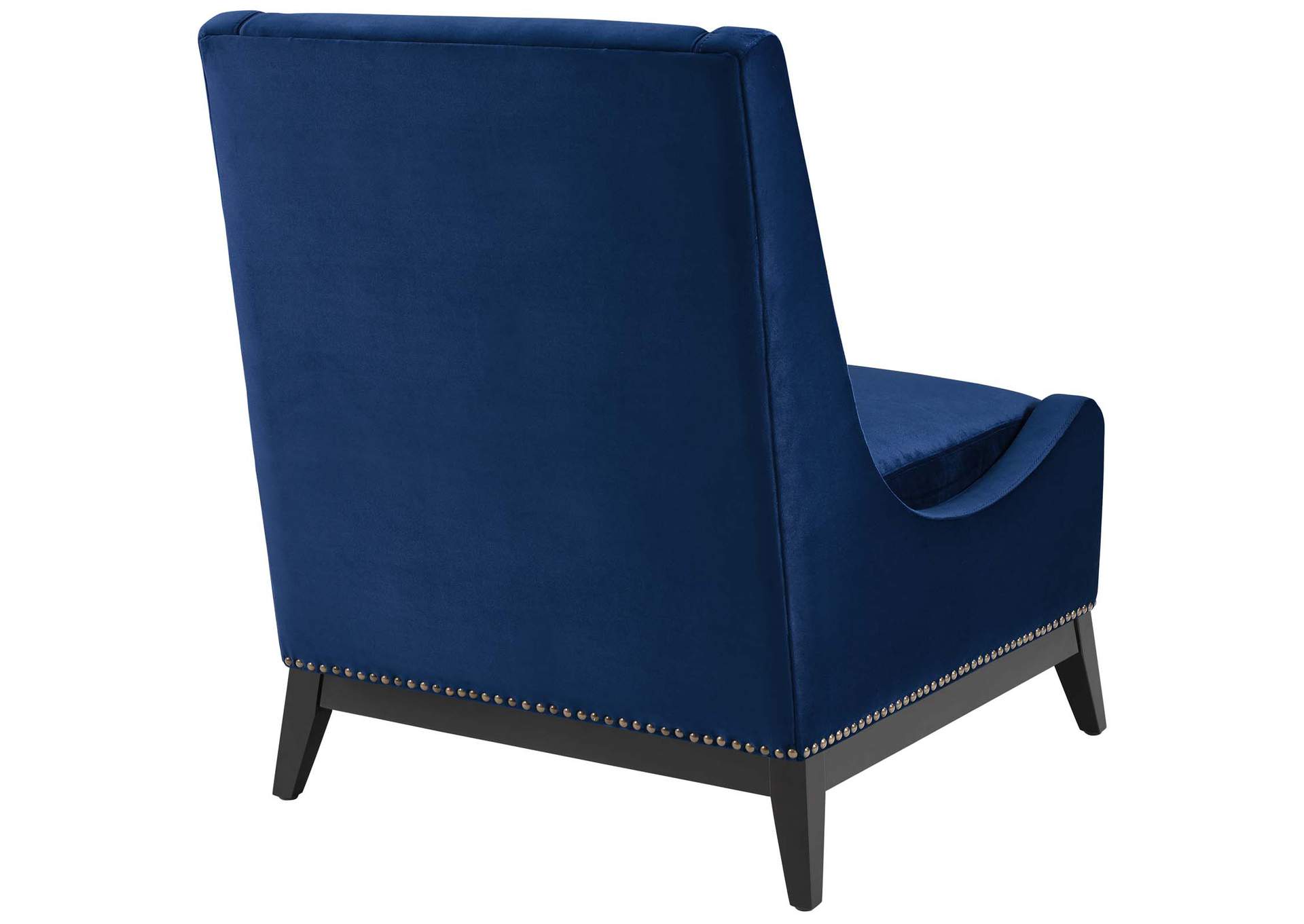 Navy Confident Accent Upholstered Performance Velvet Lounge Chair,Modway