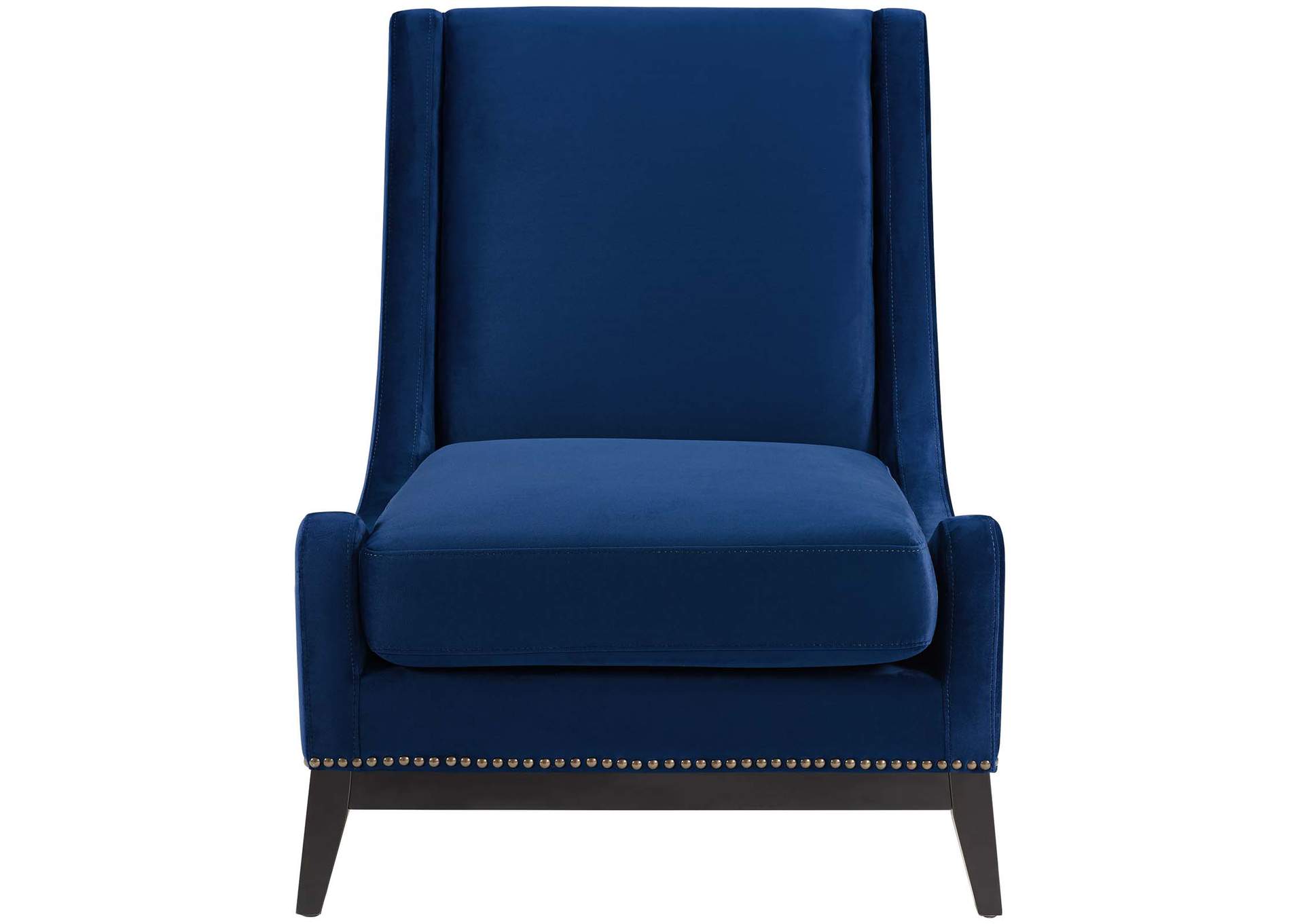 Navy Confident Accent Upholstered Performance Velvet Lounge Chair,Modway