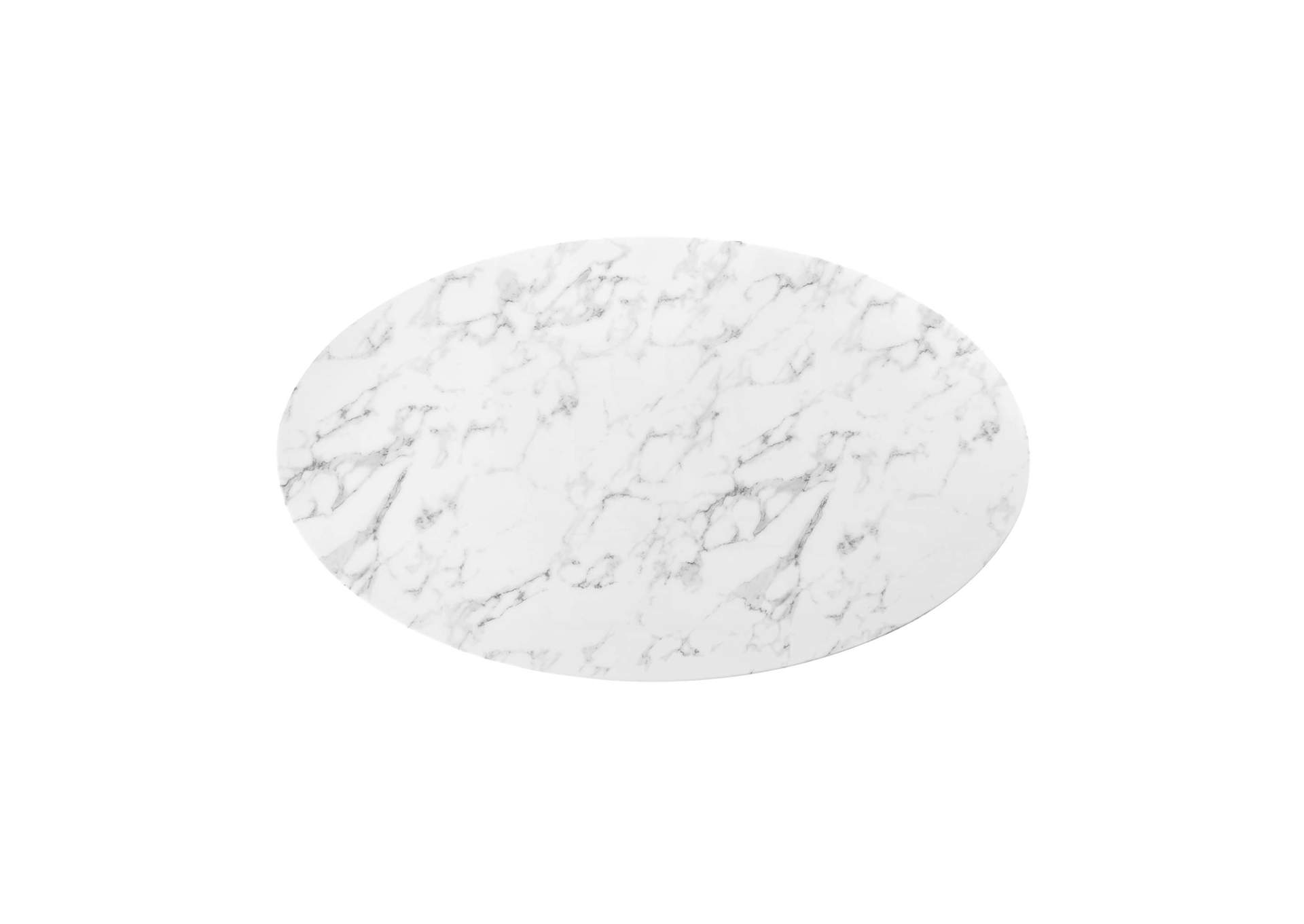 Black White Lippa 60" Oval Artificial Marble Dining Table,Modway