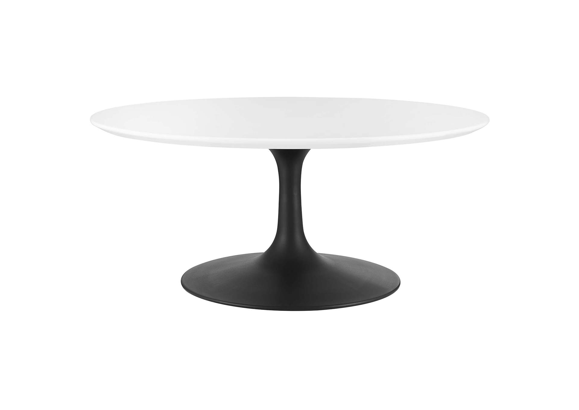 Black White Lippa 36" Round Wood Coffee Table,Modway
