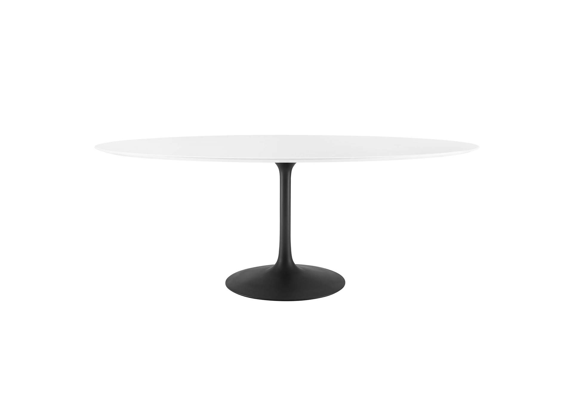 Black White Lippa 78" Oval Wood Dining Table,Modway