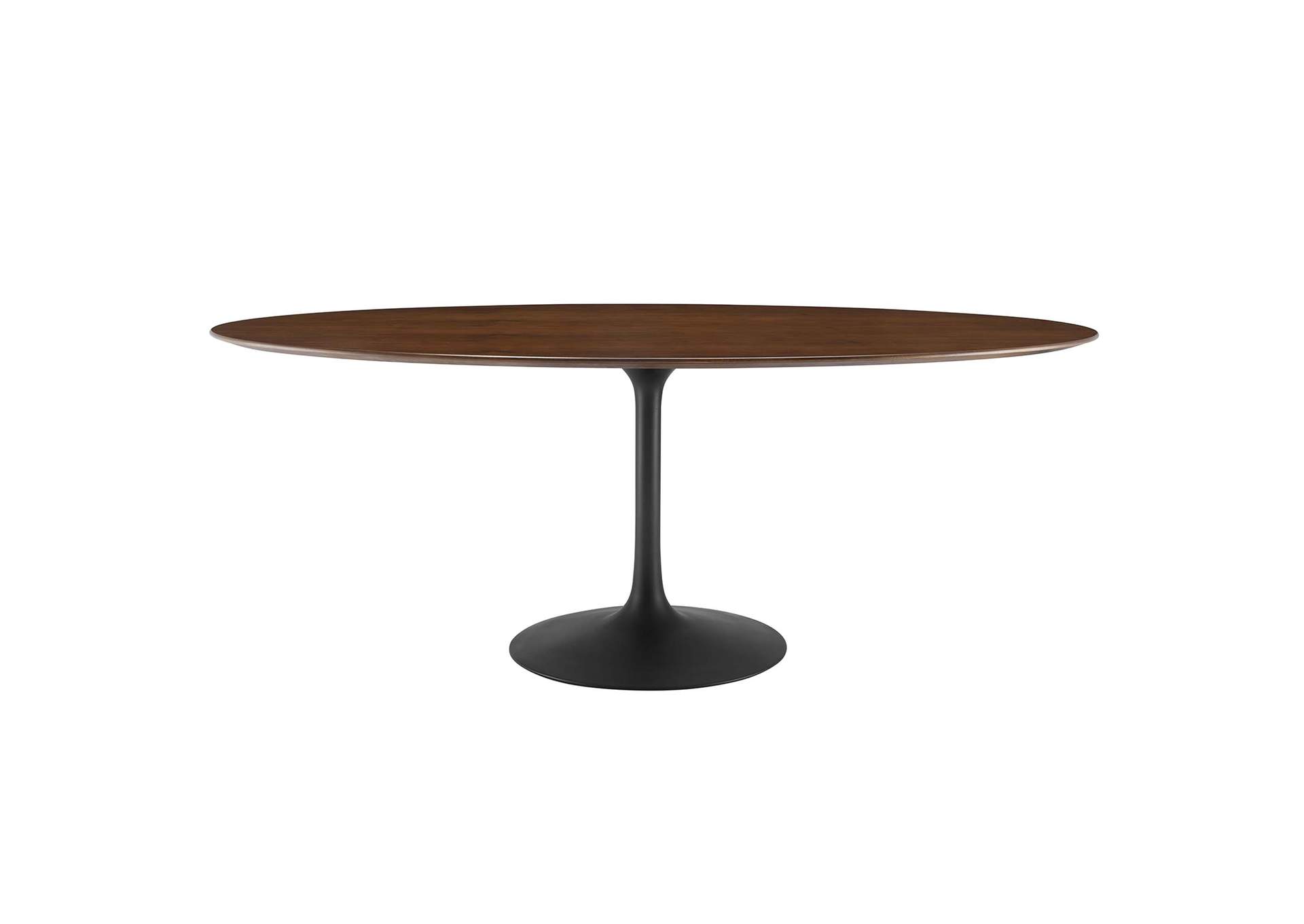 Black Walnut Lippa 78" Oval Wood Dining Table,Modway
