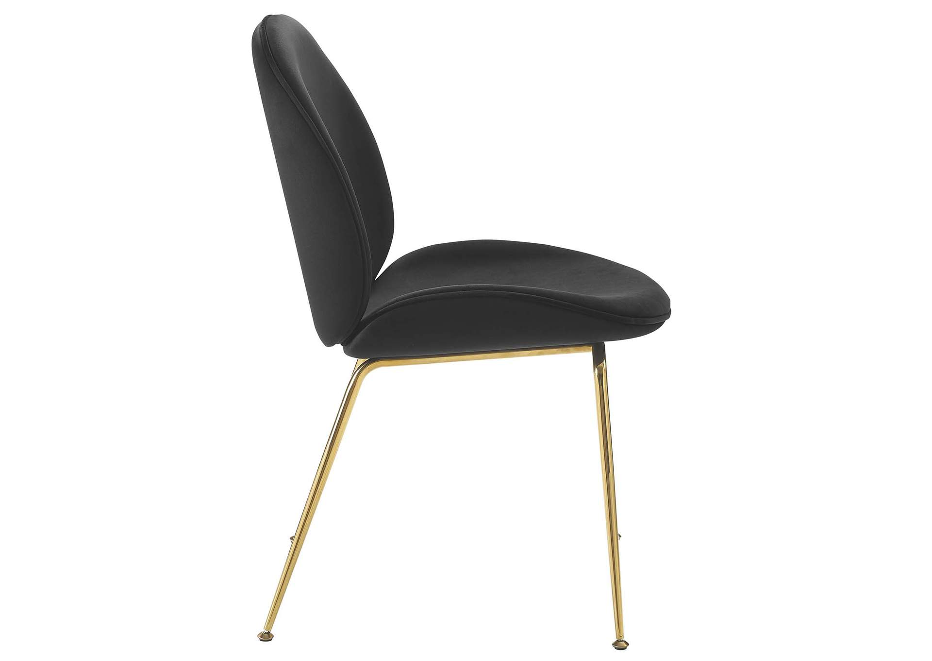 Black Scoop Gold Stainless Steel Leg Performance Velvet Dining Chair,Modway