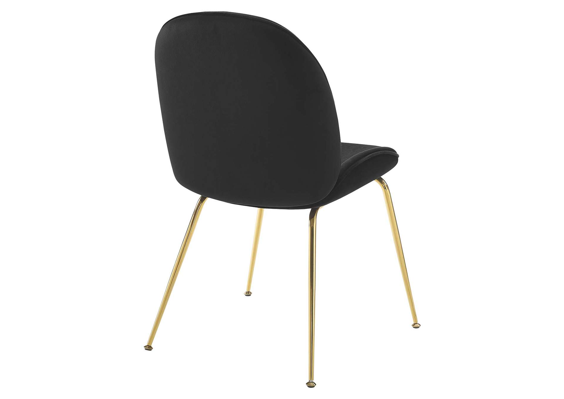Black Scoop Gold Stainless Steel Leg Performance Velvet Dining Chair,Modway