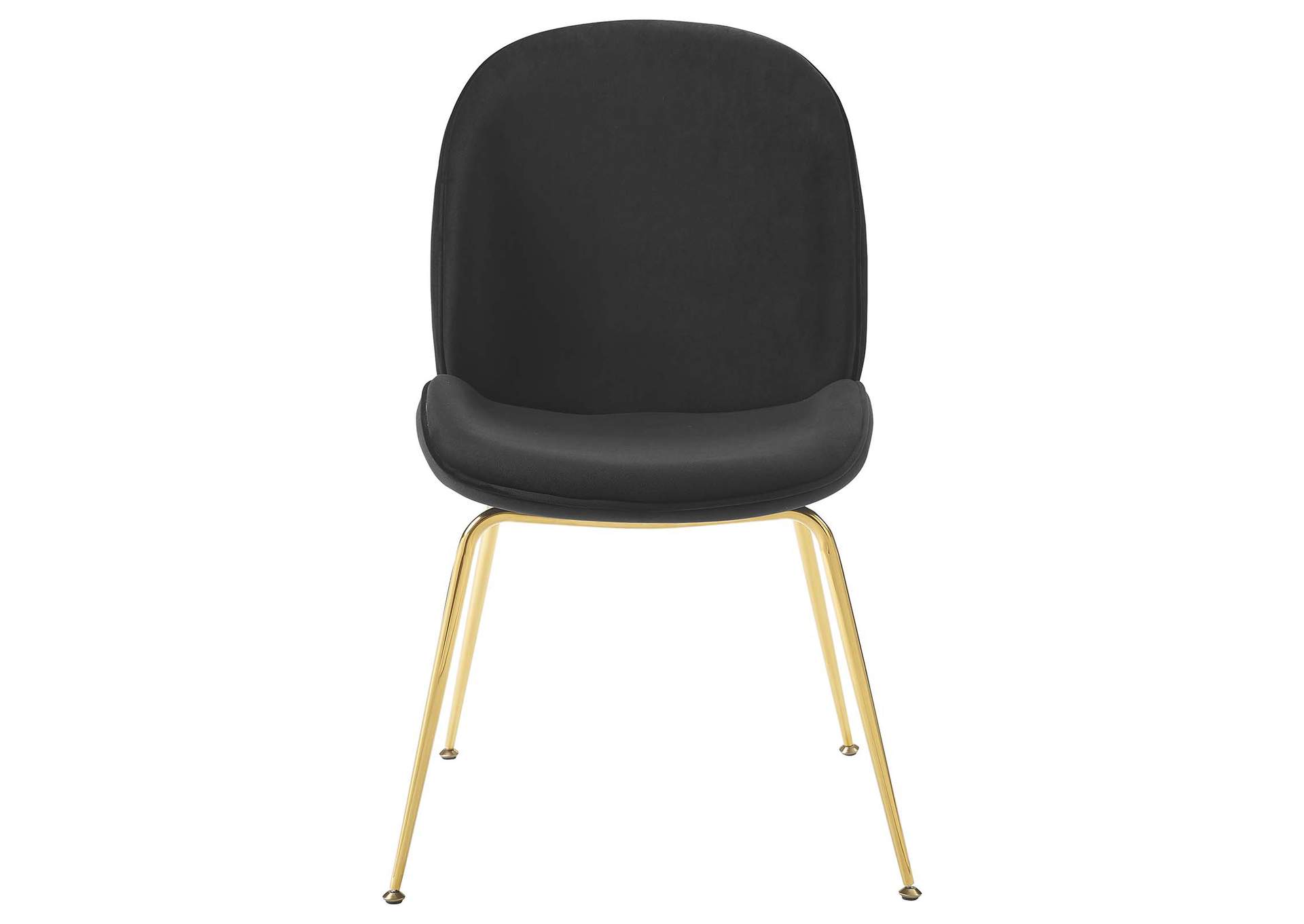 Black Scoop Gold Stainless Steel Leg Performance Velvet Dining Chair,Modway
