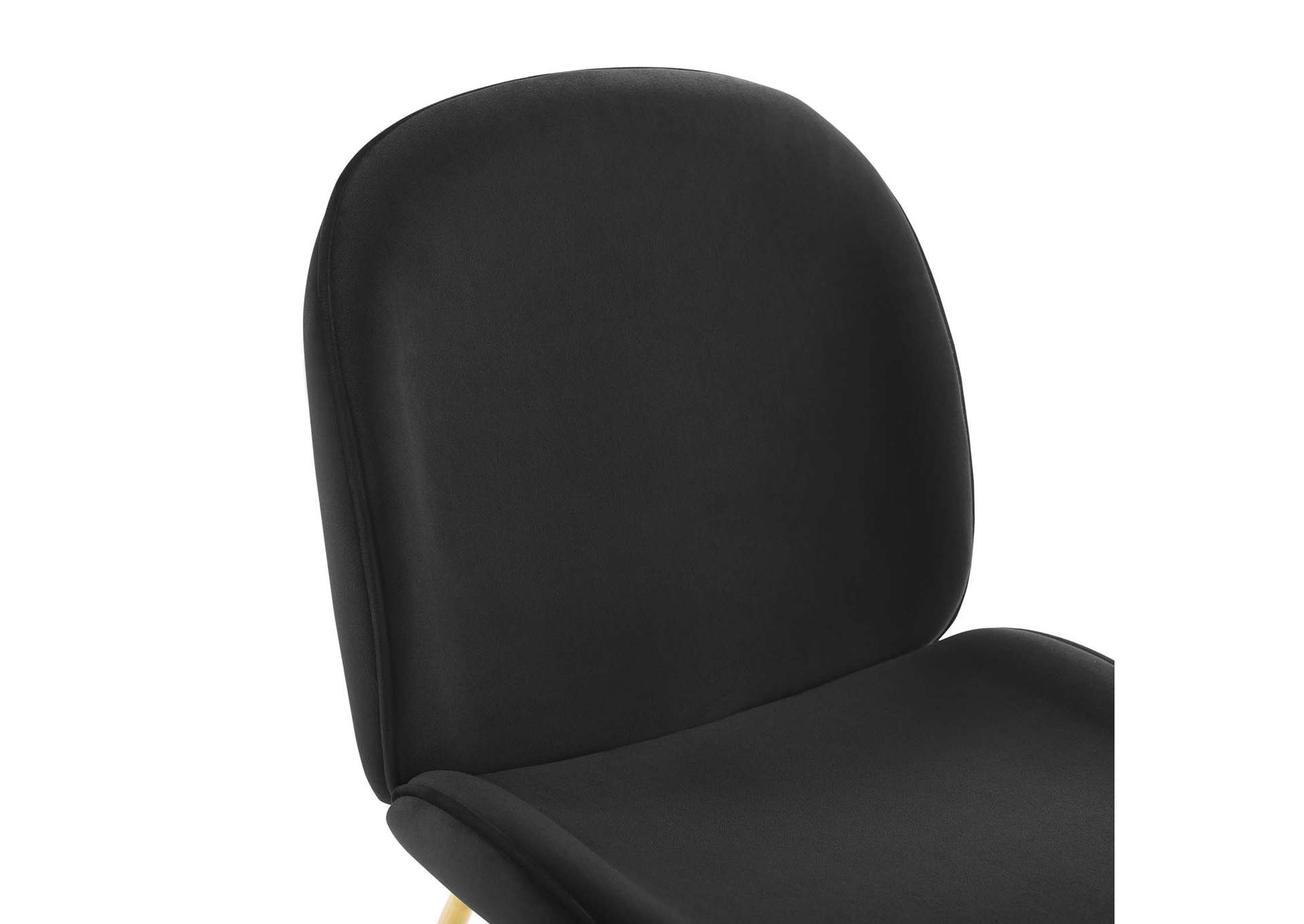 Black Scoop Gold Stainless Steel Leg Performance Velvet Dining Chair,Modway