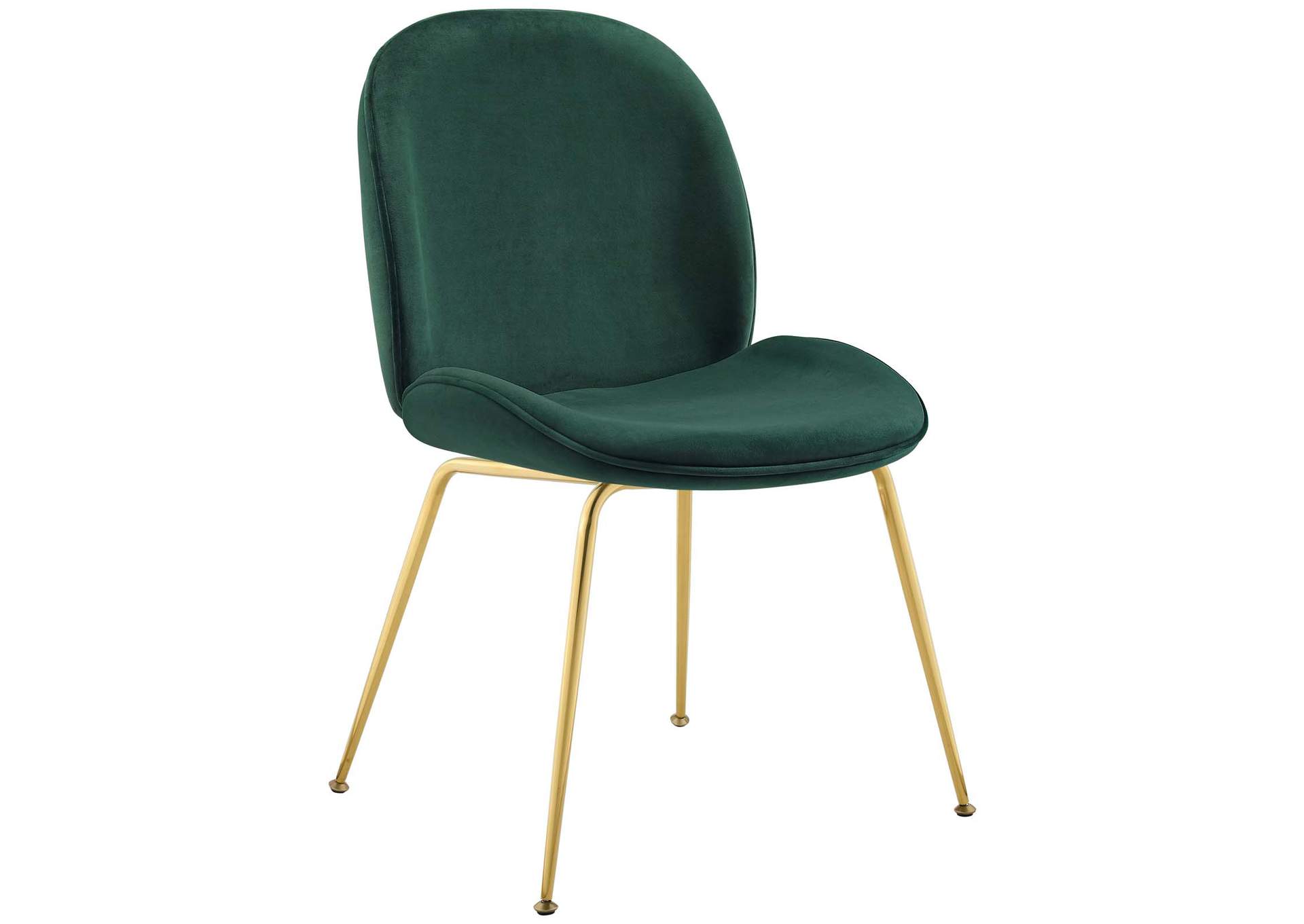 Green Scoop Gold Stainless Steel Leg Performance Velvet Dining Chair,Modway