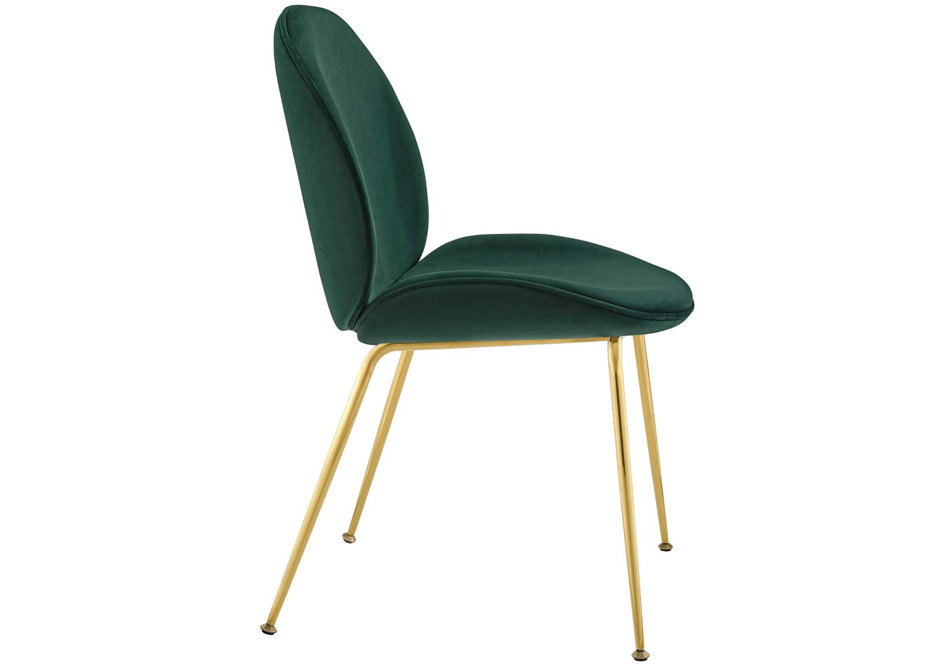 Green Scoop Gold Stainless Steel Leg Performance Velvet Dining Chair,Modway