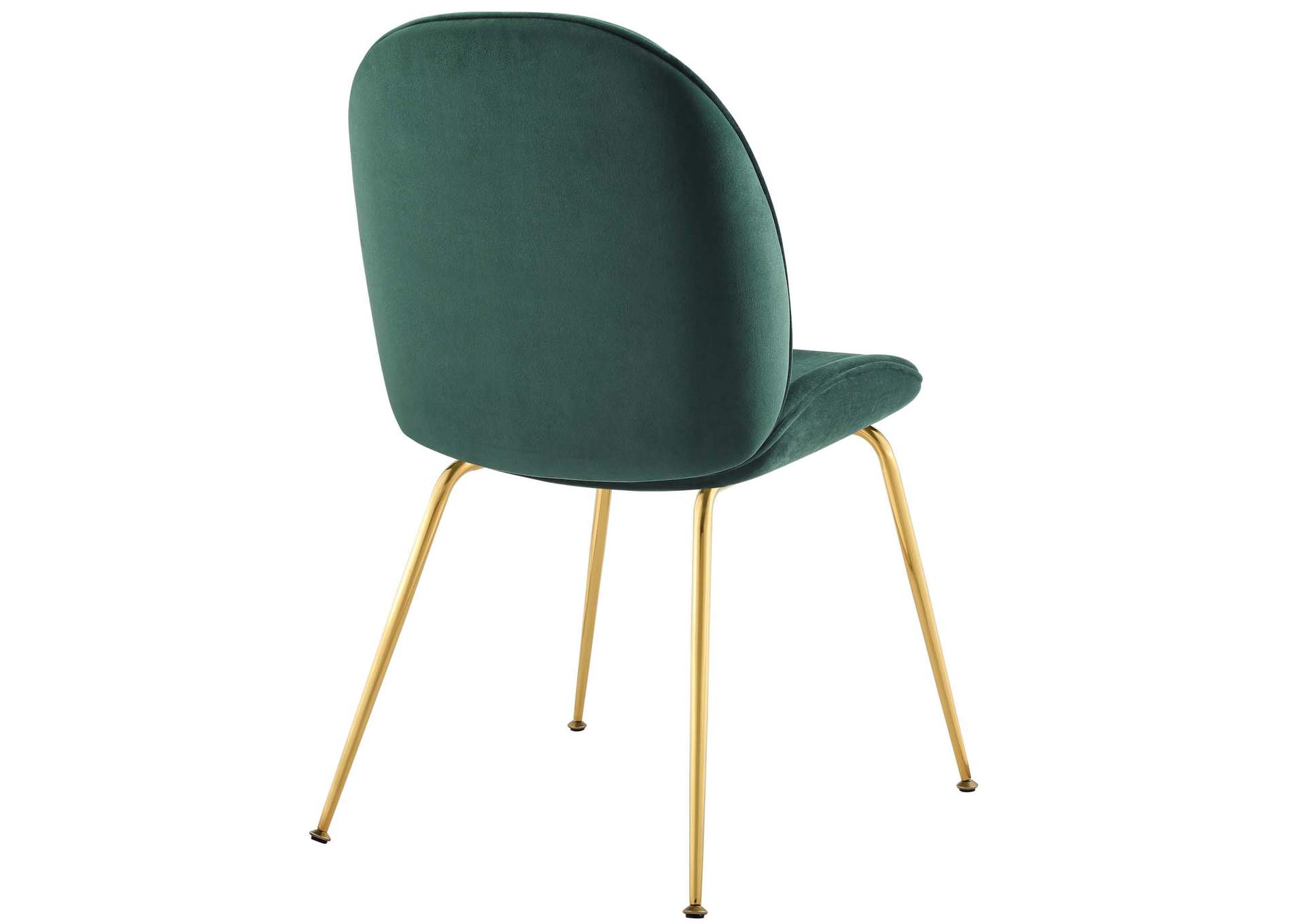 Green Scoop Gold Stainless Steel Leg Performance Velvet Dining Chair,Modway