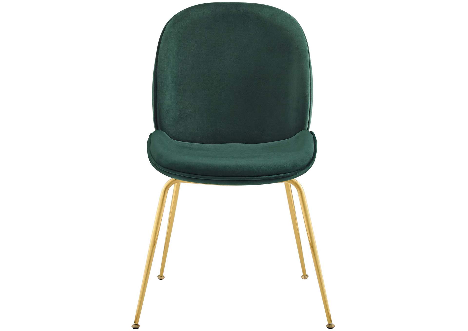 Green Scoop Gold Stainless Steel Leg Performance Velvet Dining Chair,Modway