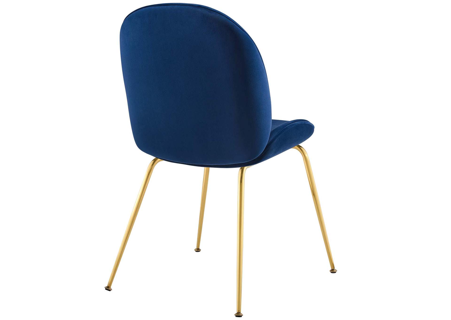 Navy Scoop Gold Stainless Steel Leg Performance Velvet Dining Chair,Modway