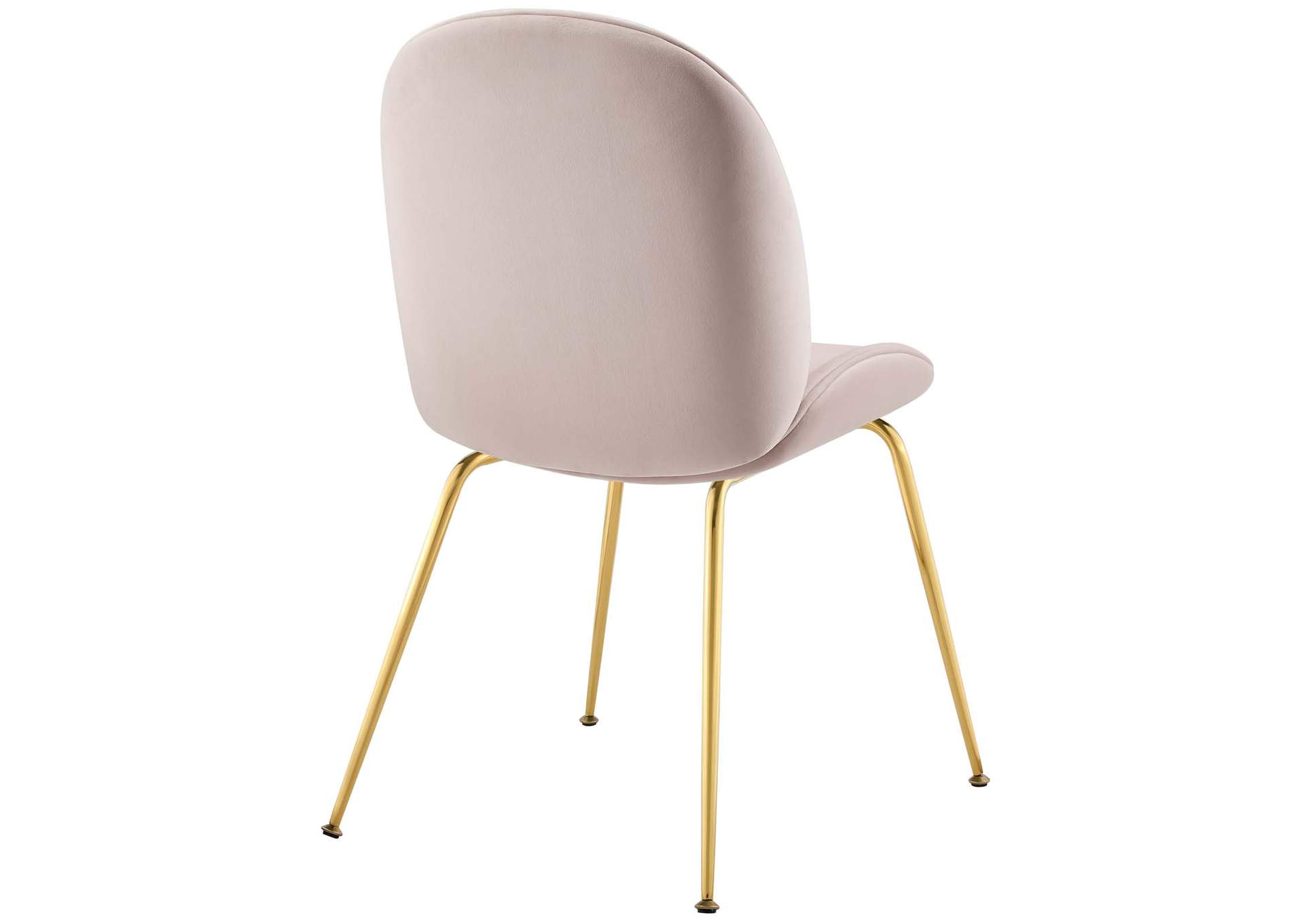 Pink Scoop Gold Stainless Steel Leg Performance Velvet Dining Chair,Modway