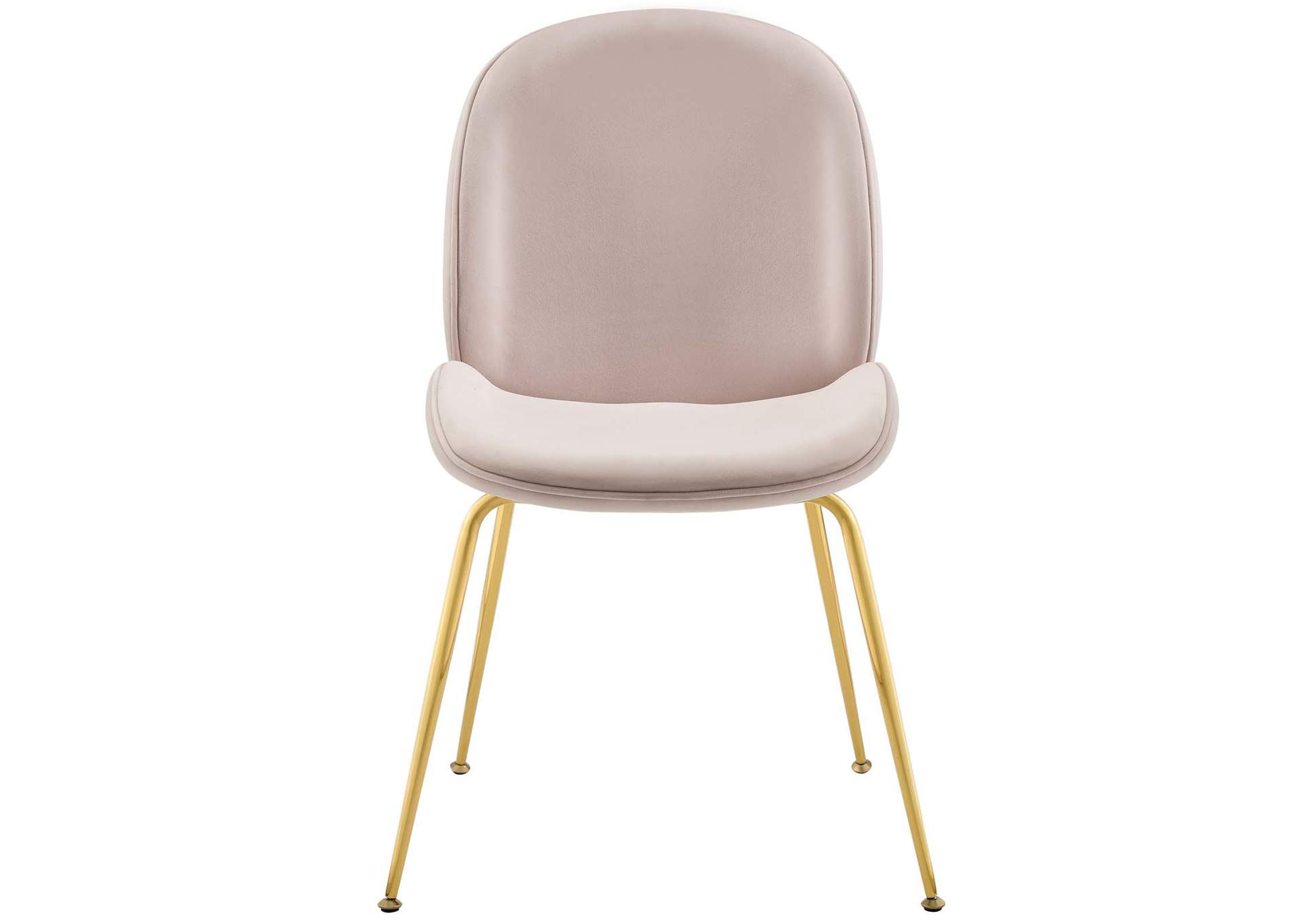 Pink Scoop Gold Stainless Steel Leg Performance Velvet Dining Chair,Modway