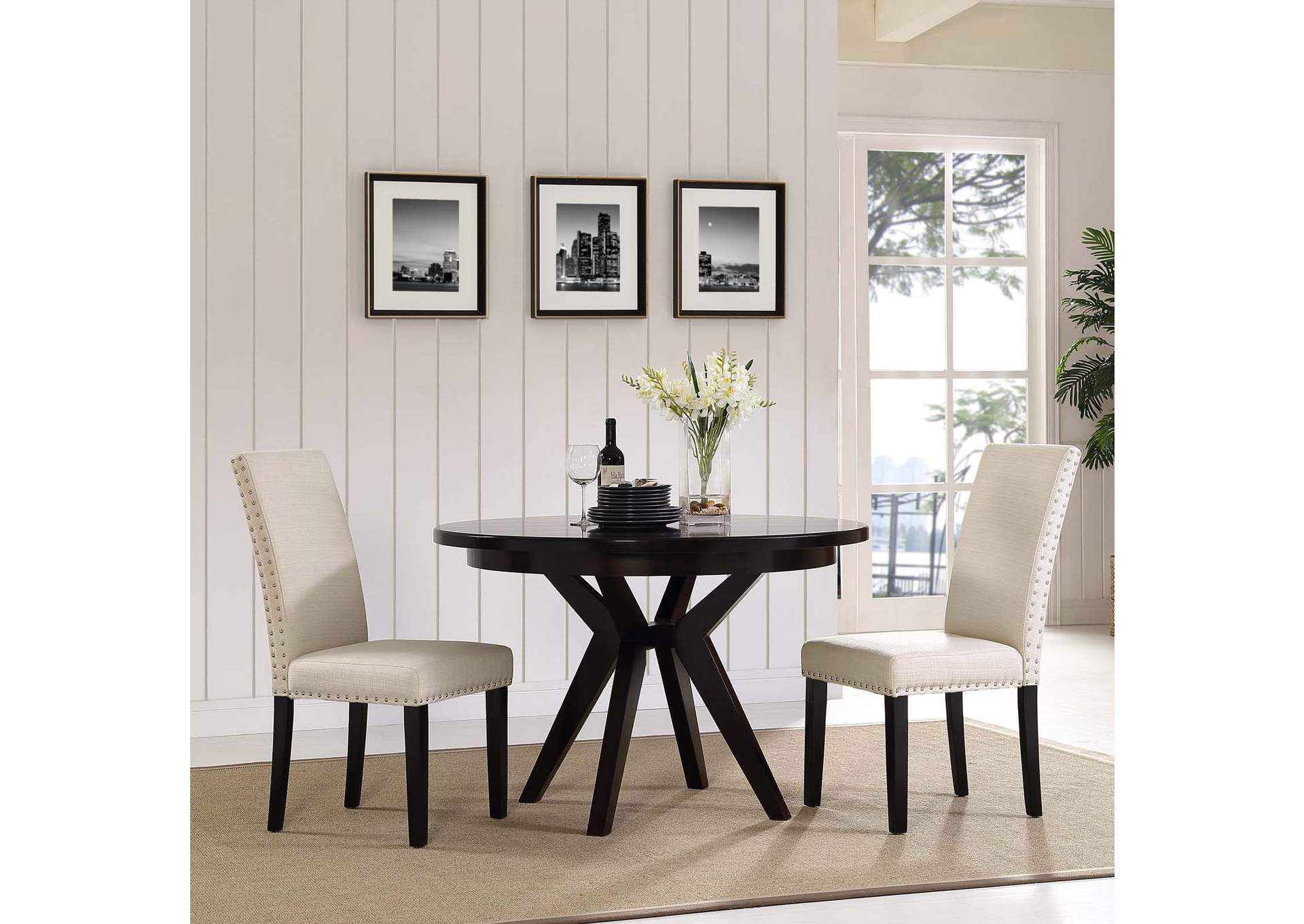 Beige Parcel Dining Side Chair Fabric [Set of 2],Modway