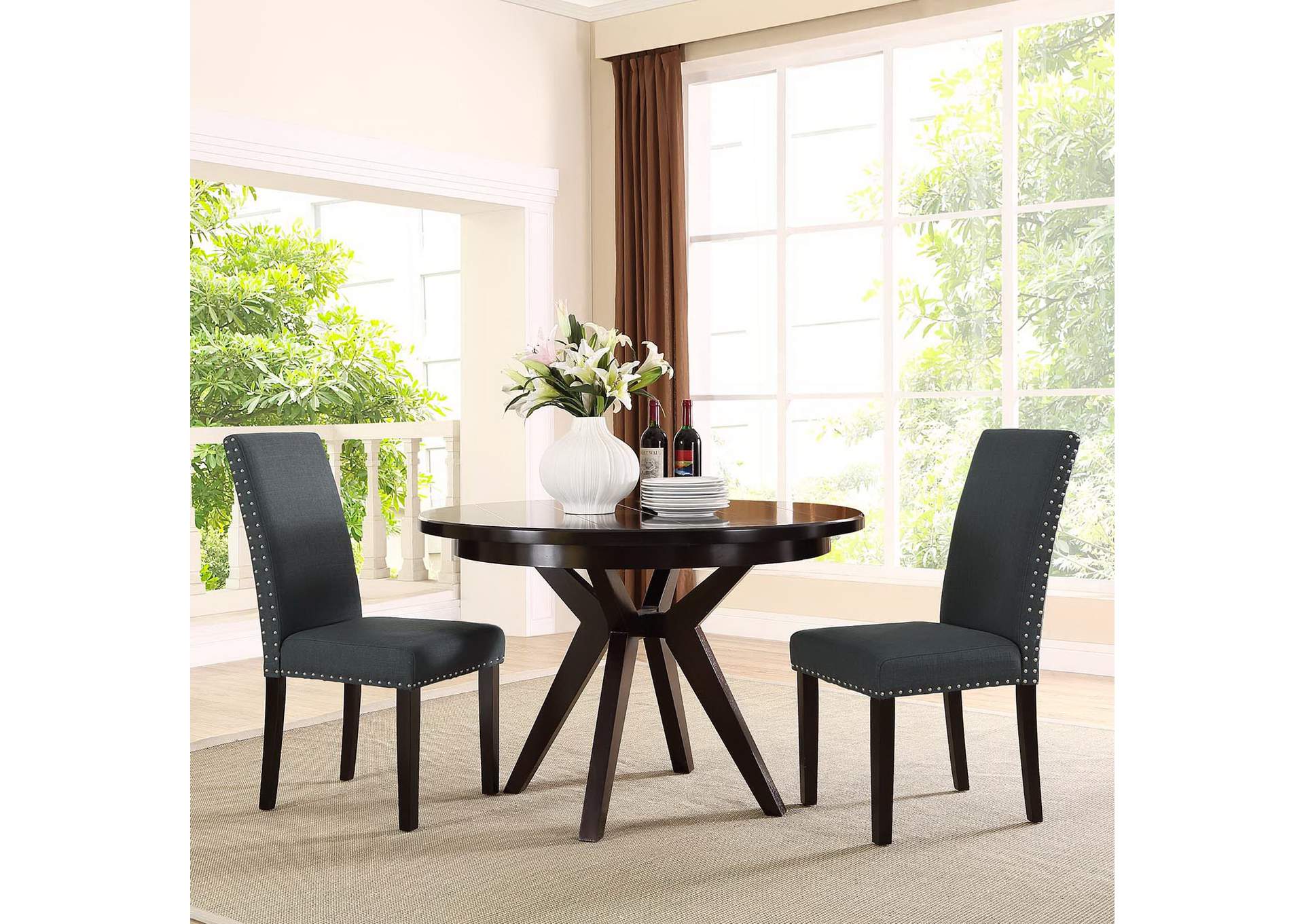 Gray Parcel Dining Side Chair Fabric [Set of 2],Modway