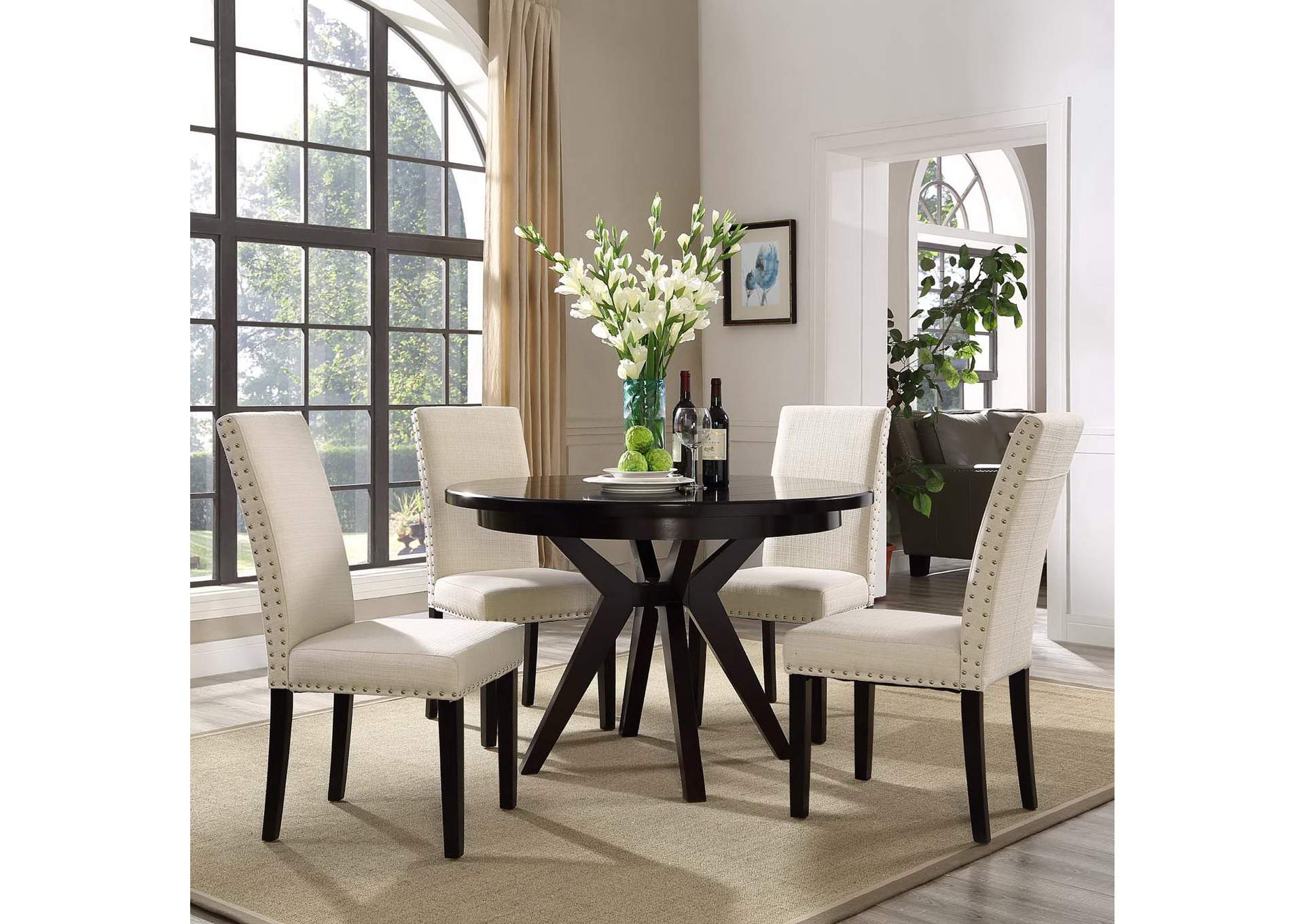 Beige Parcel Dining Side Chair Fabric [Set of 4],Modway