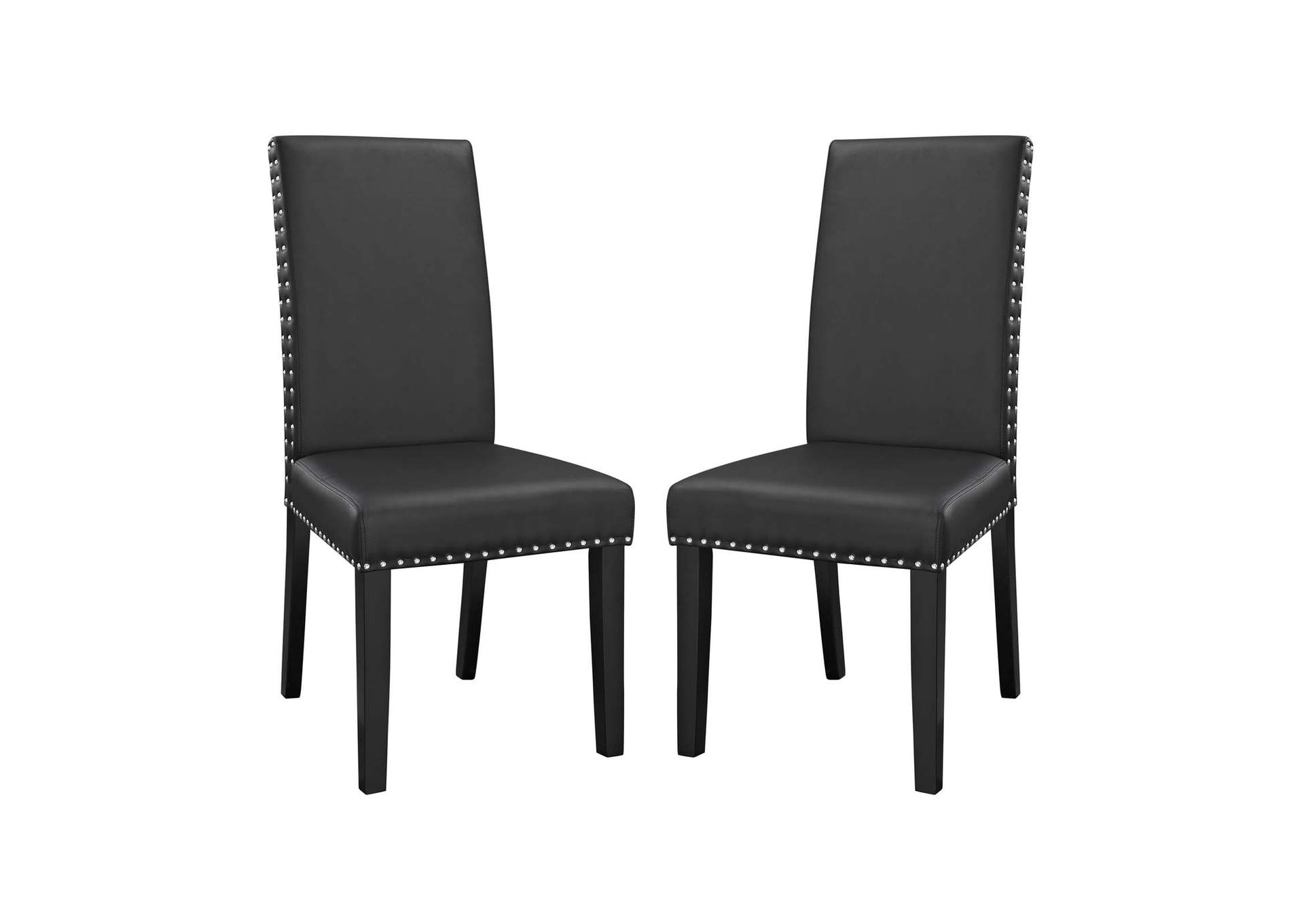 Black Parcel Dining Side Chair Vinyl [Set of 2],Modway