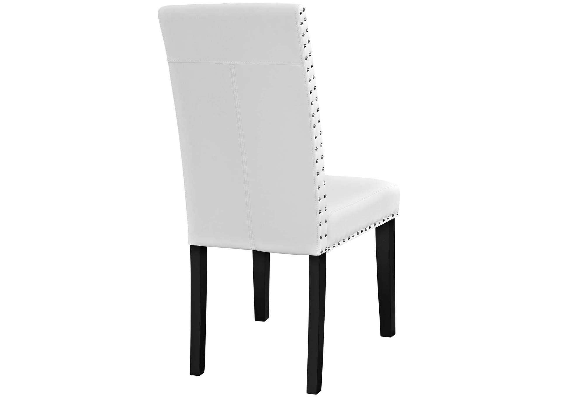 White Parcel Dining Side Chair Vinyl [Set of 2],Modway