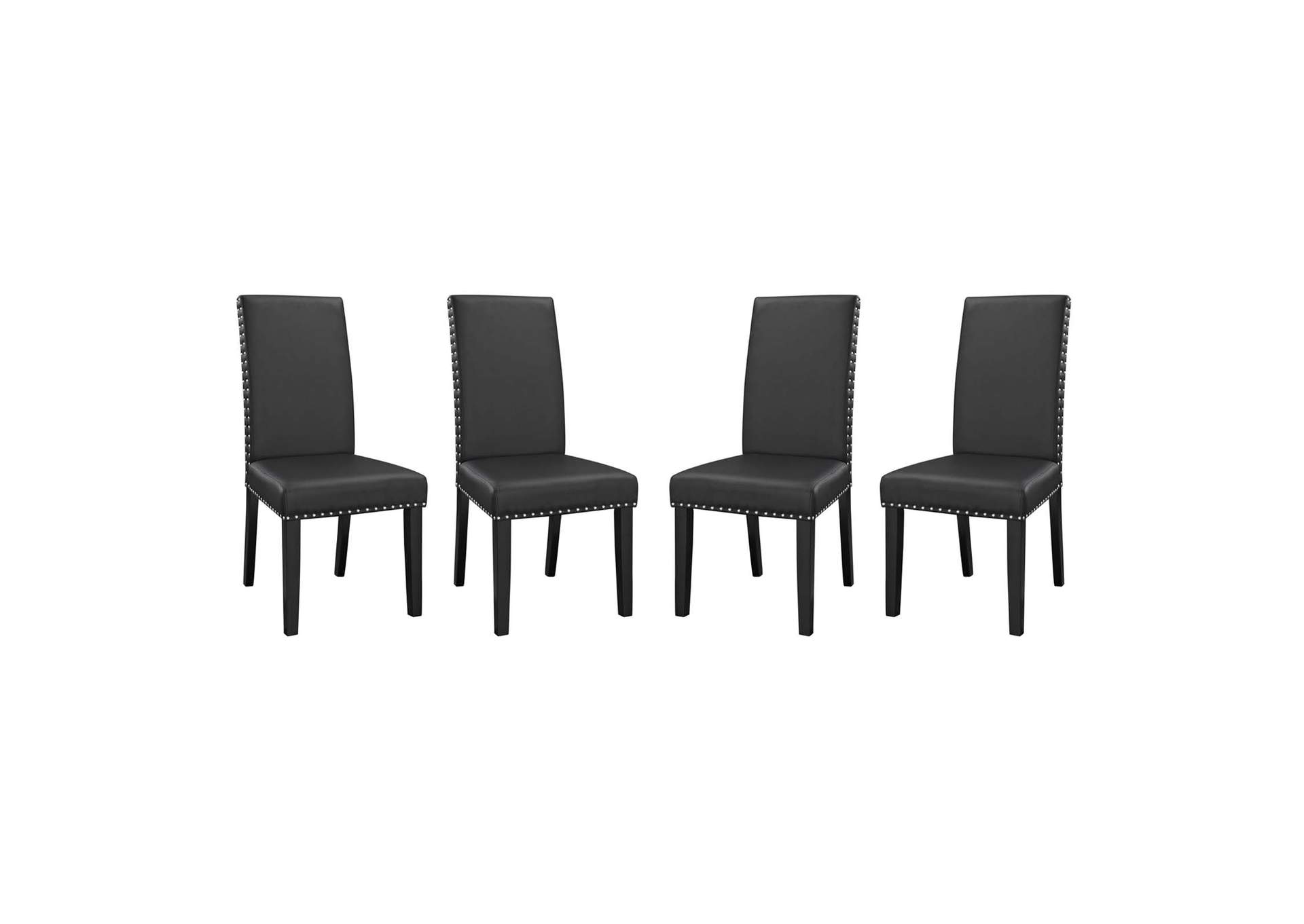 Black Parcel Dining Side Chair Vinyl [Set of 4],Modway