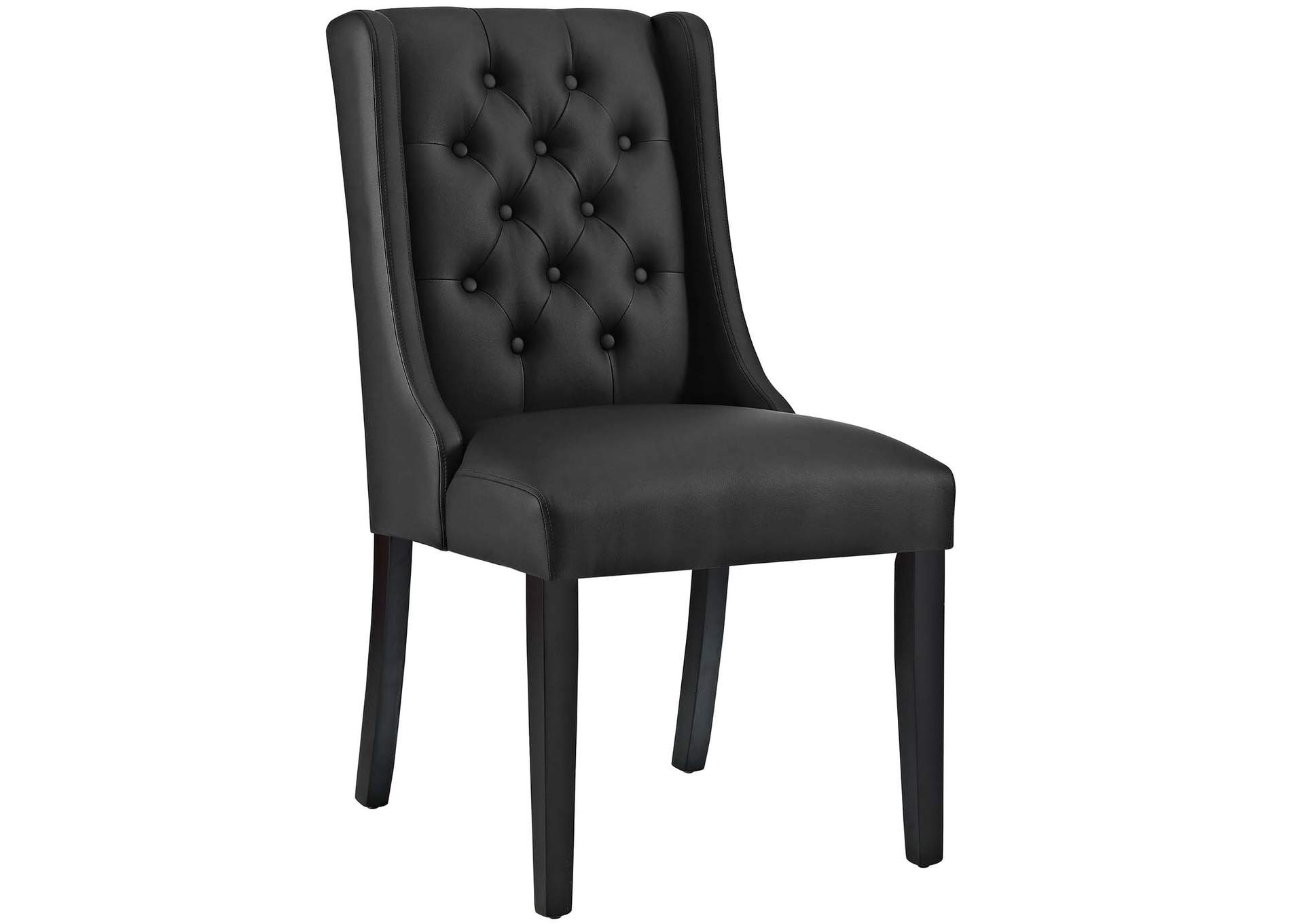 Black Baronet Dining Chair Vinyl [Set of 2],Modway
