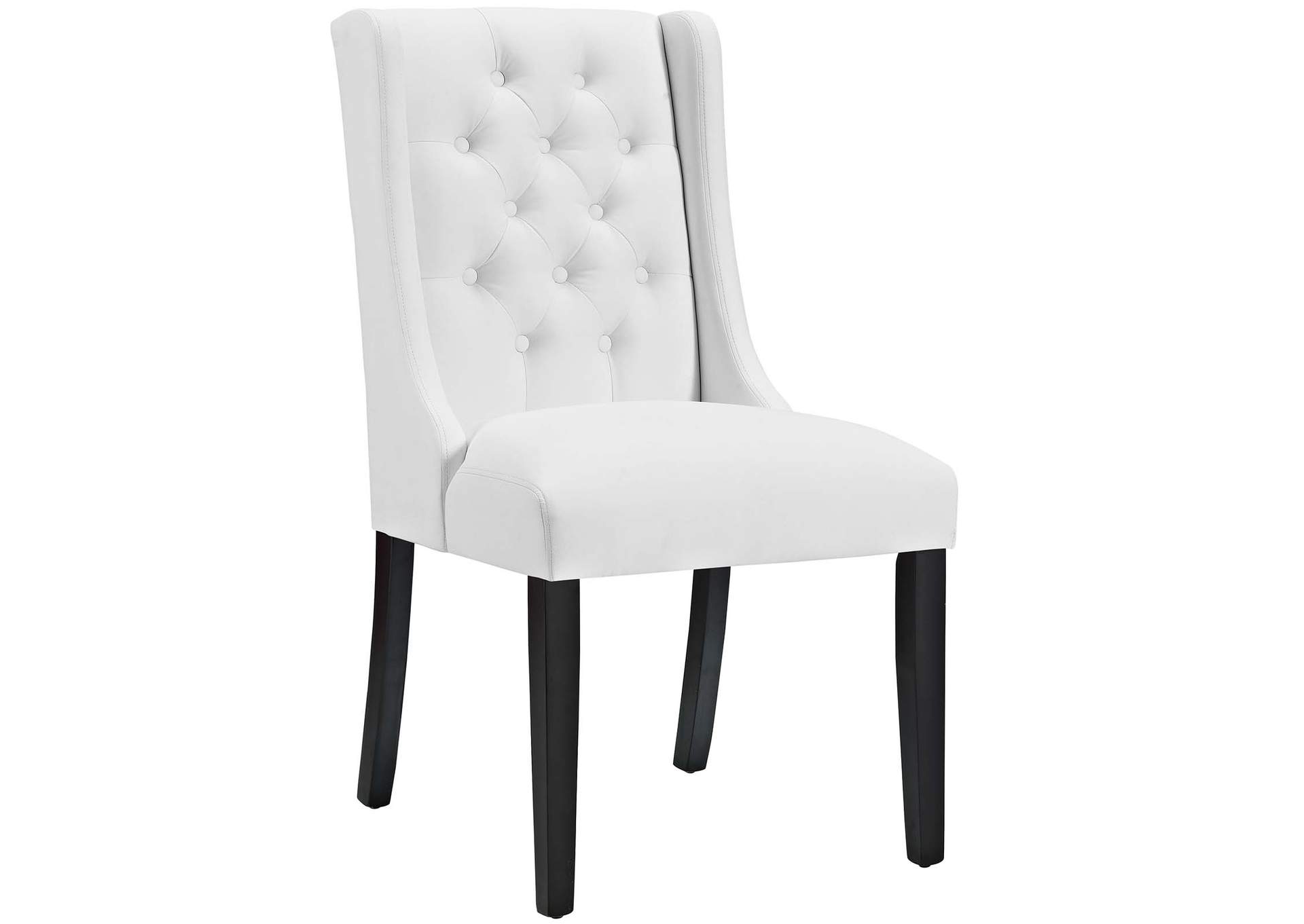 White Baronet Dining Chair Vinyl [Set of 2],Modway