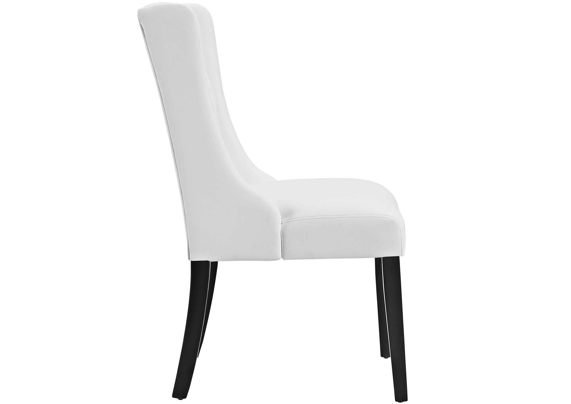 White Baronet Dining Chair Vinyl [Set of 2],Modway