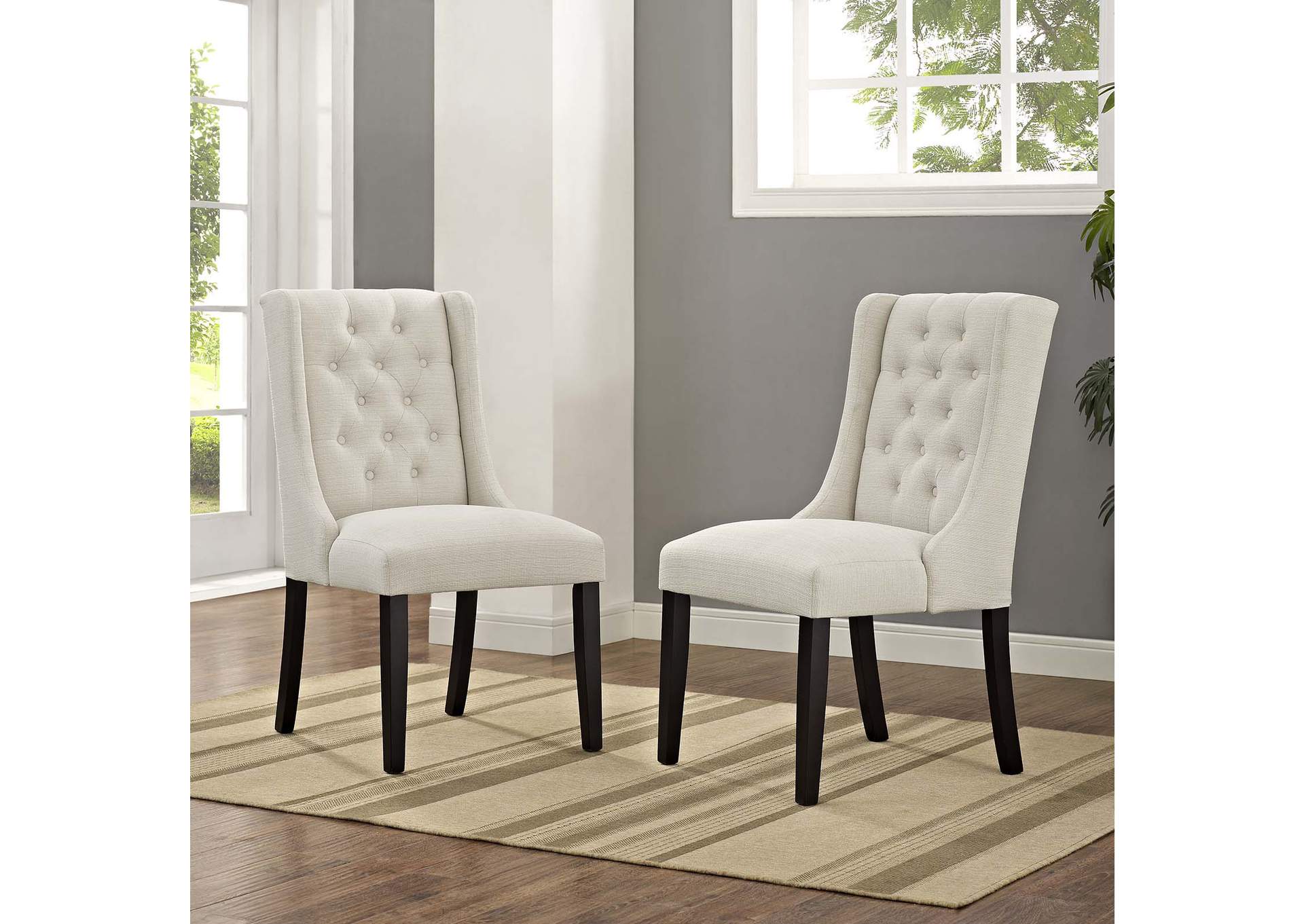 Beige Baronet Dining Chair Fabric [Set of 2],Modway