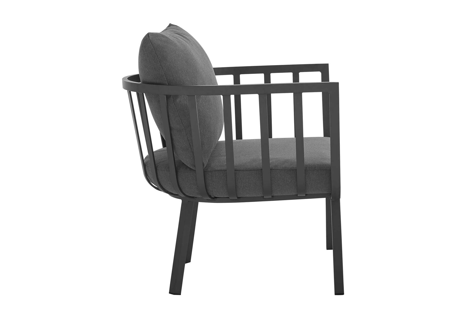 Gray Charcoal Riverside Outdoor Patio Aluminum Armchair,Modway