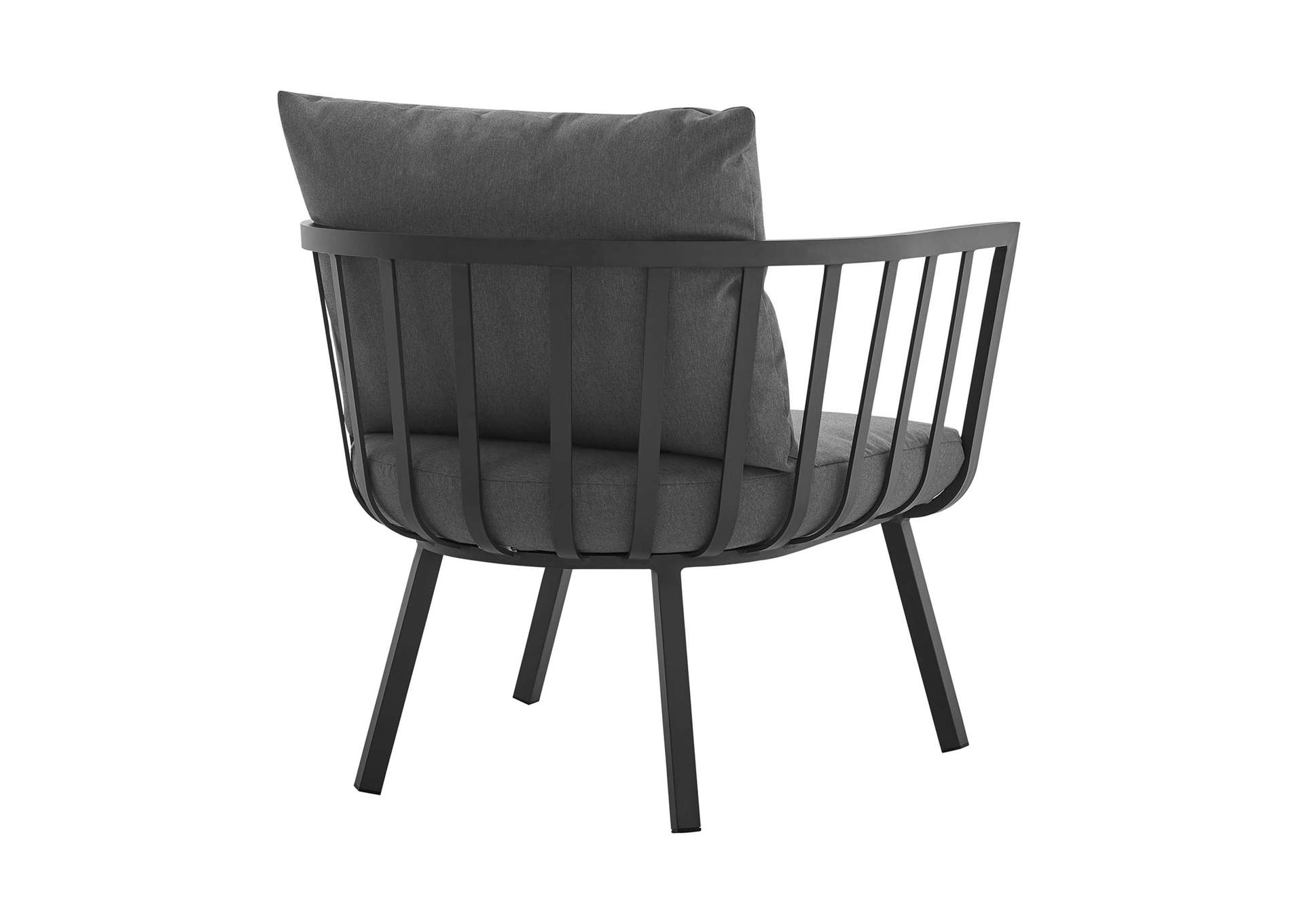 Gray Charcoal Riverside Outdoor Patio Aluminum Armchair,Modway