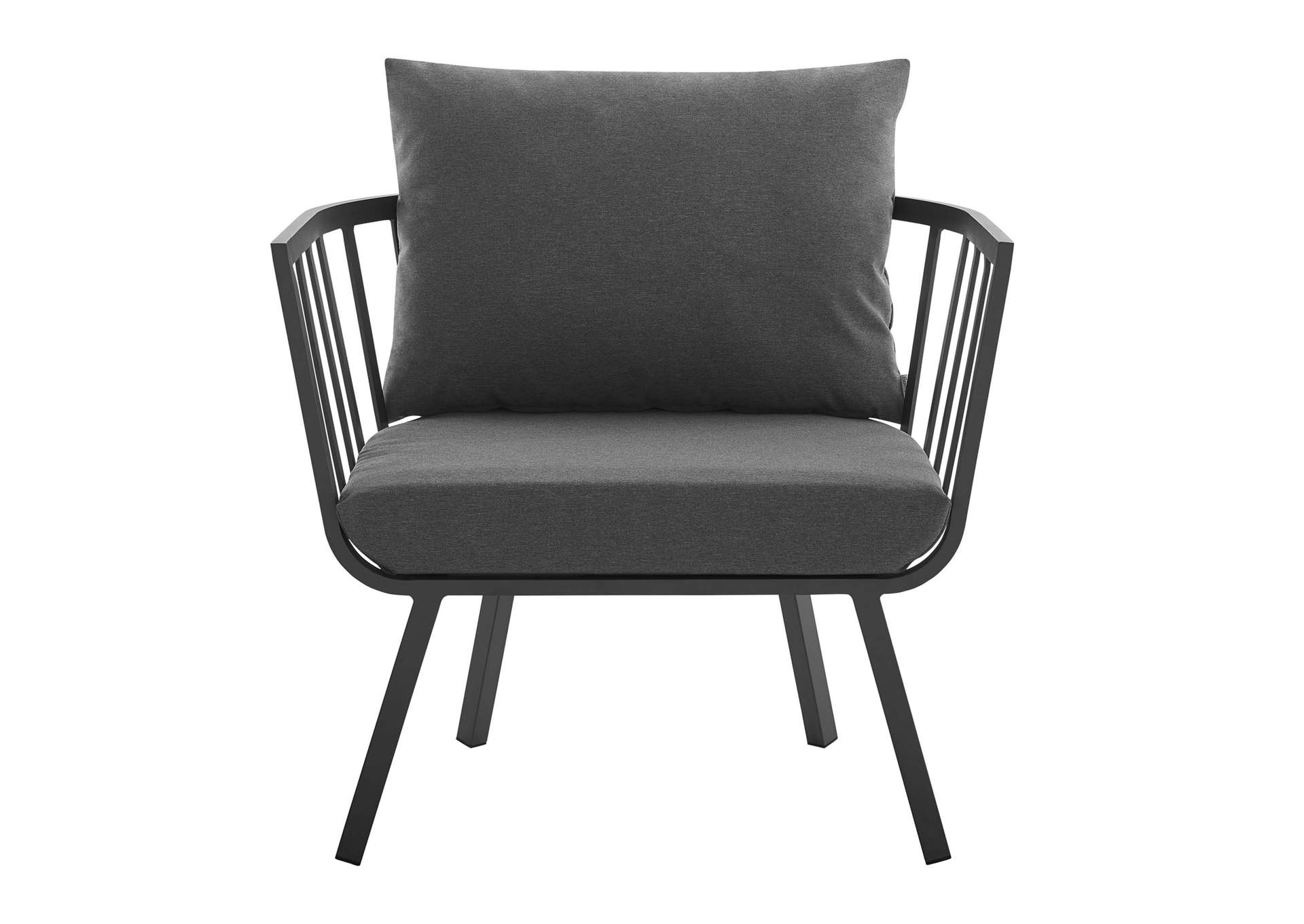 Gray Charcoal Riverside Outdoor Patio Aluminum Armchair,Modway