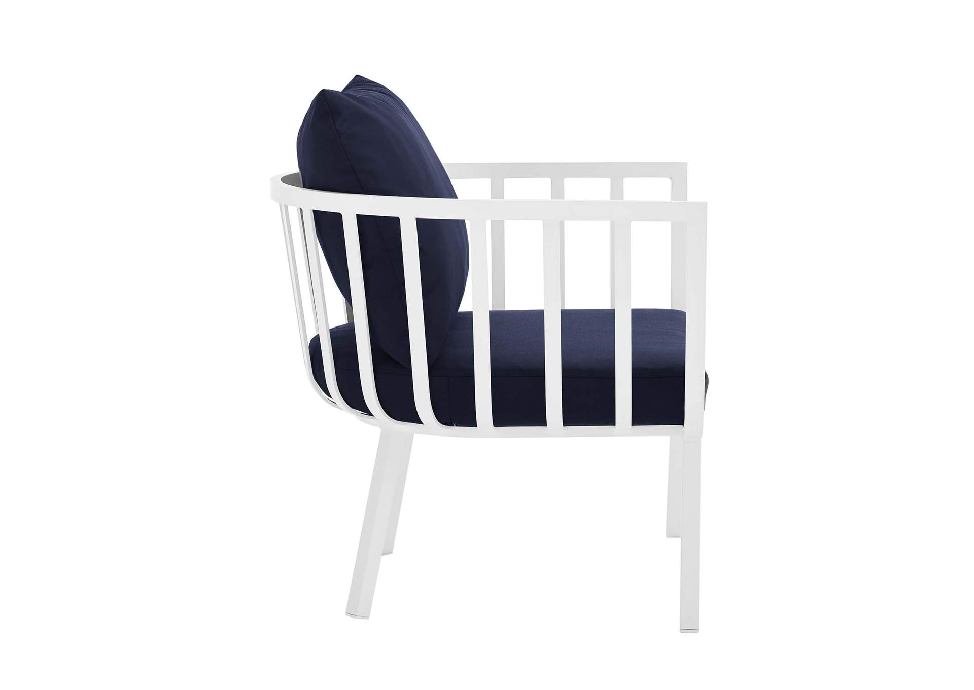 White Navy Riverside Outdoor Patio Aluminum Armchair,Modway