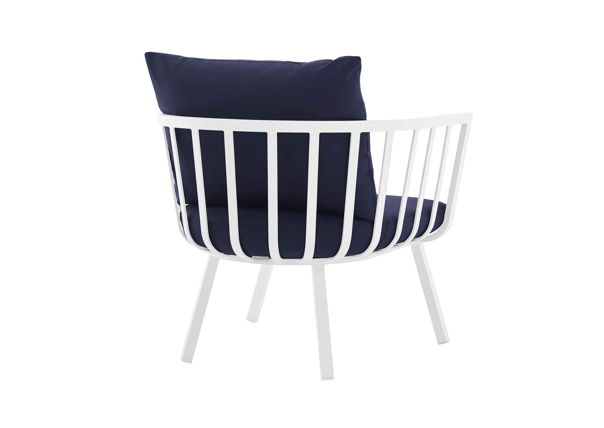 White Navy Riverside Outdoor Patio Aluminum Armchair,Modway