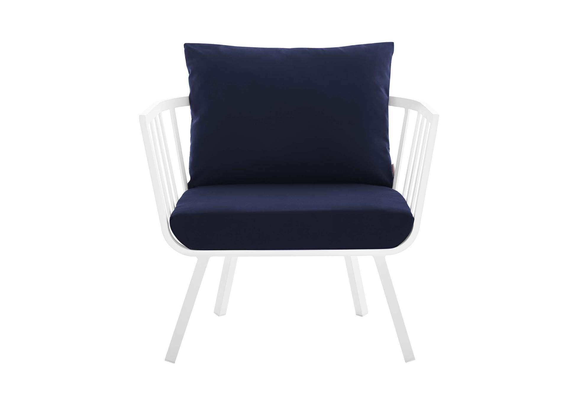 White Navy Riverside Outdoor Patio Aluminum Armchair,Modway