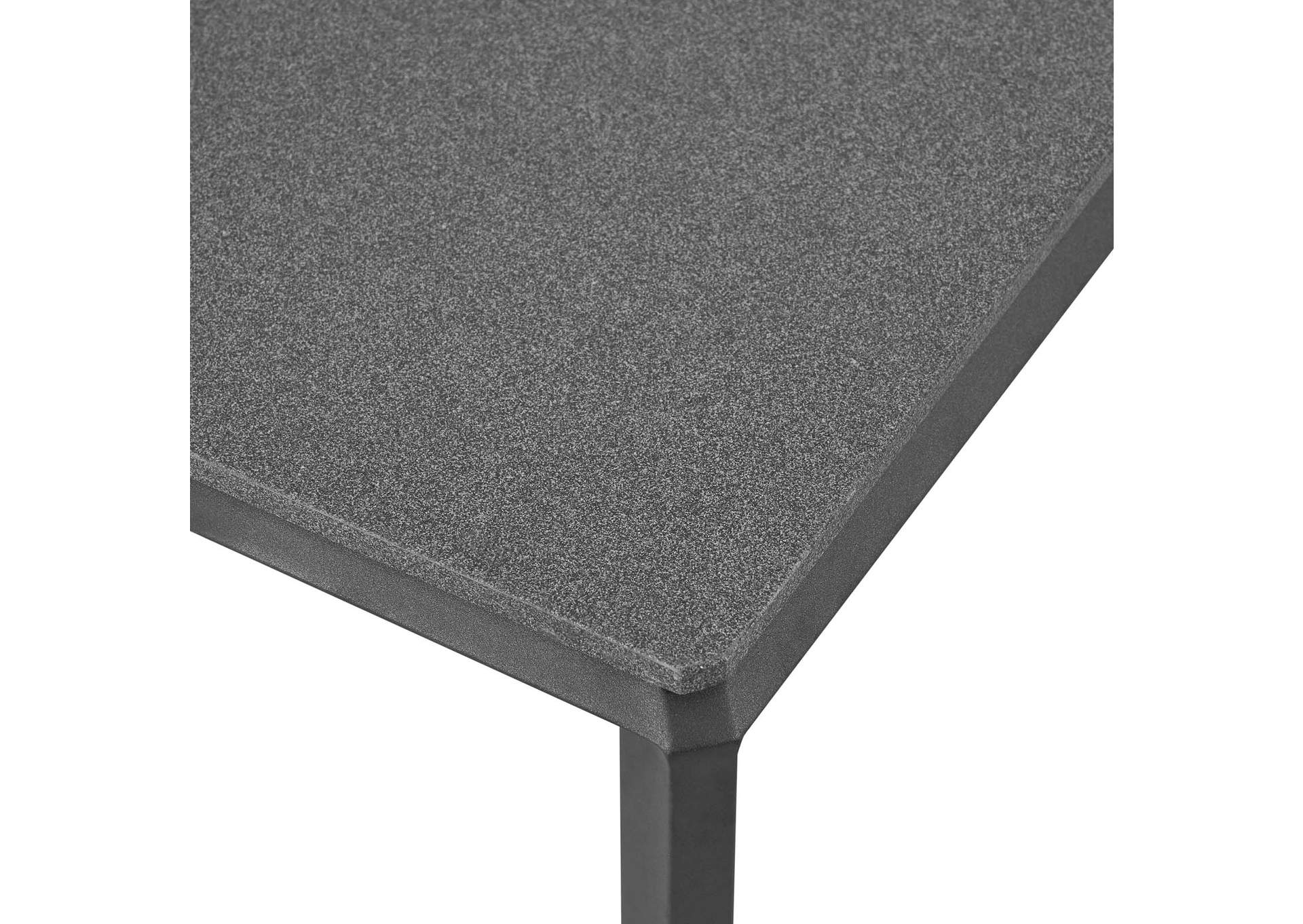 Gray Riverside Aluminum Outdoor Patio Coffee Table,Modway