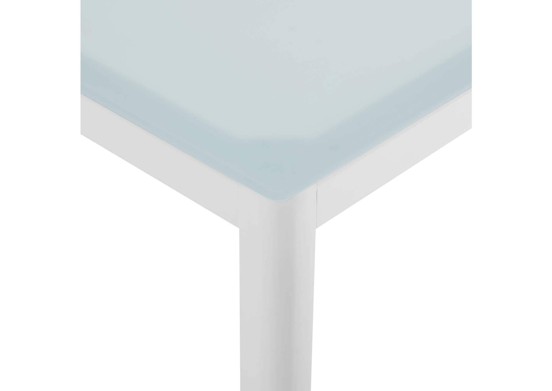 White Raleigh 59" Outdoor Patio Aluminum Dining Table,Modway