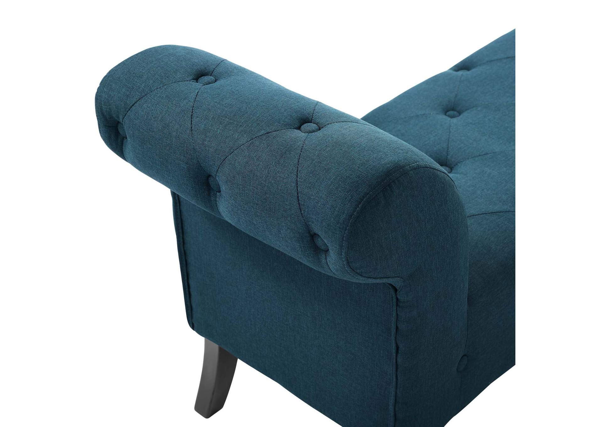 Blue Evince Button Tufted Accent Upholstered Fabric Bench,Modway