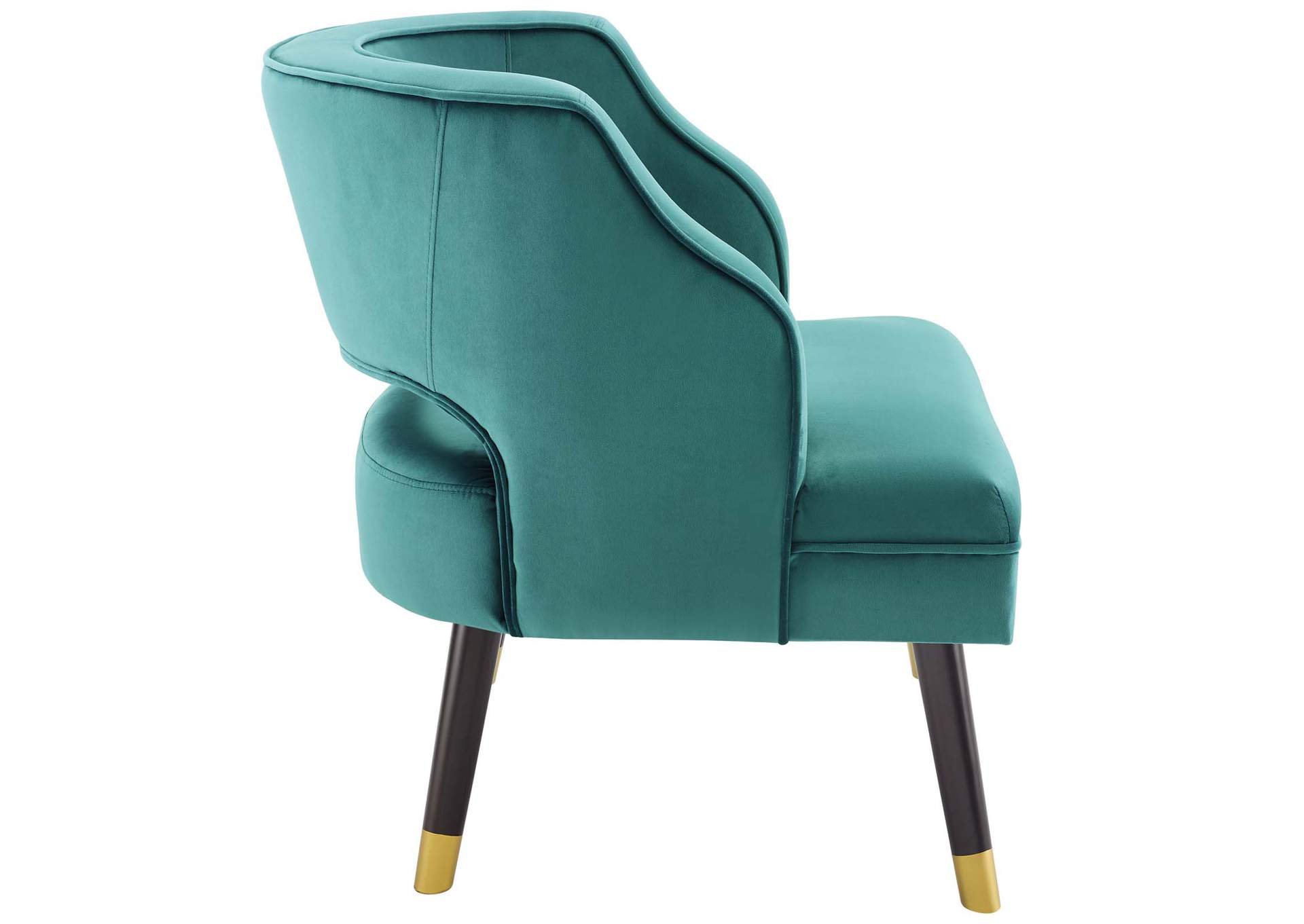 Teal Traipse Button Tufted Open Back Performance Velvet Arm Chair,Modway