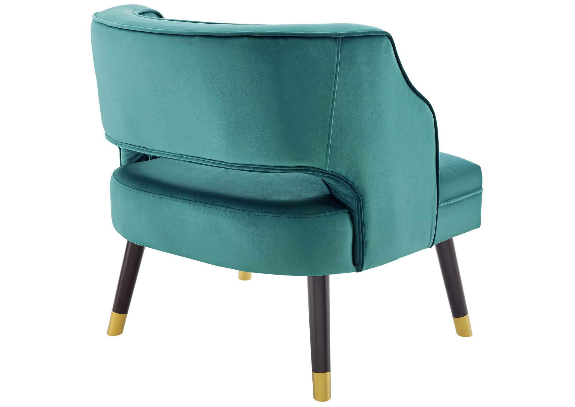 Teal Traipse Button Tufted Open Back Performance Velvet Arm Chair,Modway