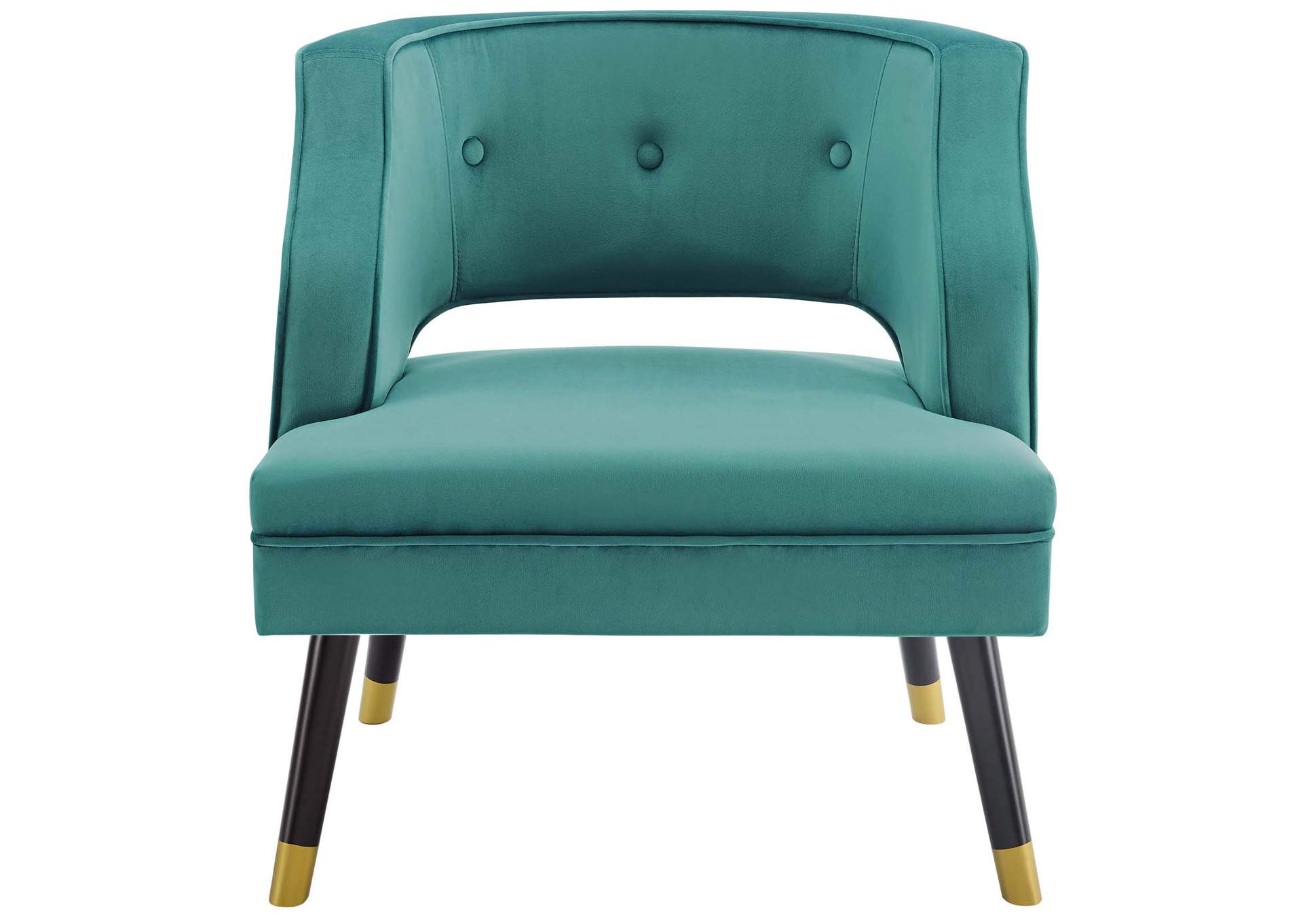 Teal Traipse Button Tufted Open Back Performance Velvet Arm Chair,Modway