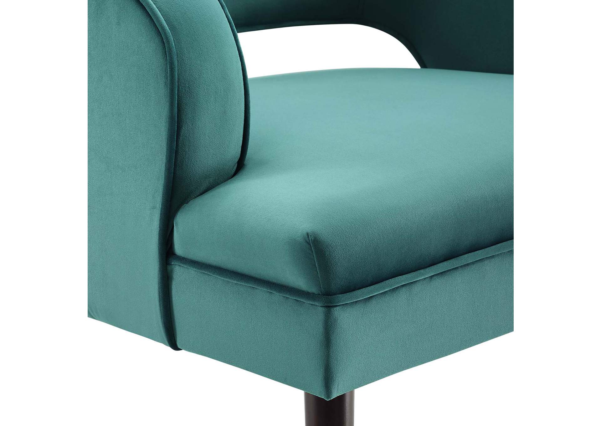 Teal Traipse Button Tufted Open Back Performance Velvet Arm Chair,Modway
